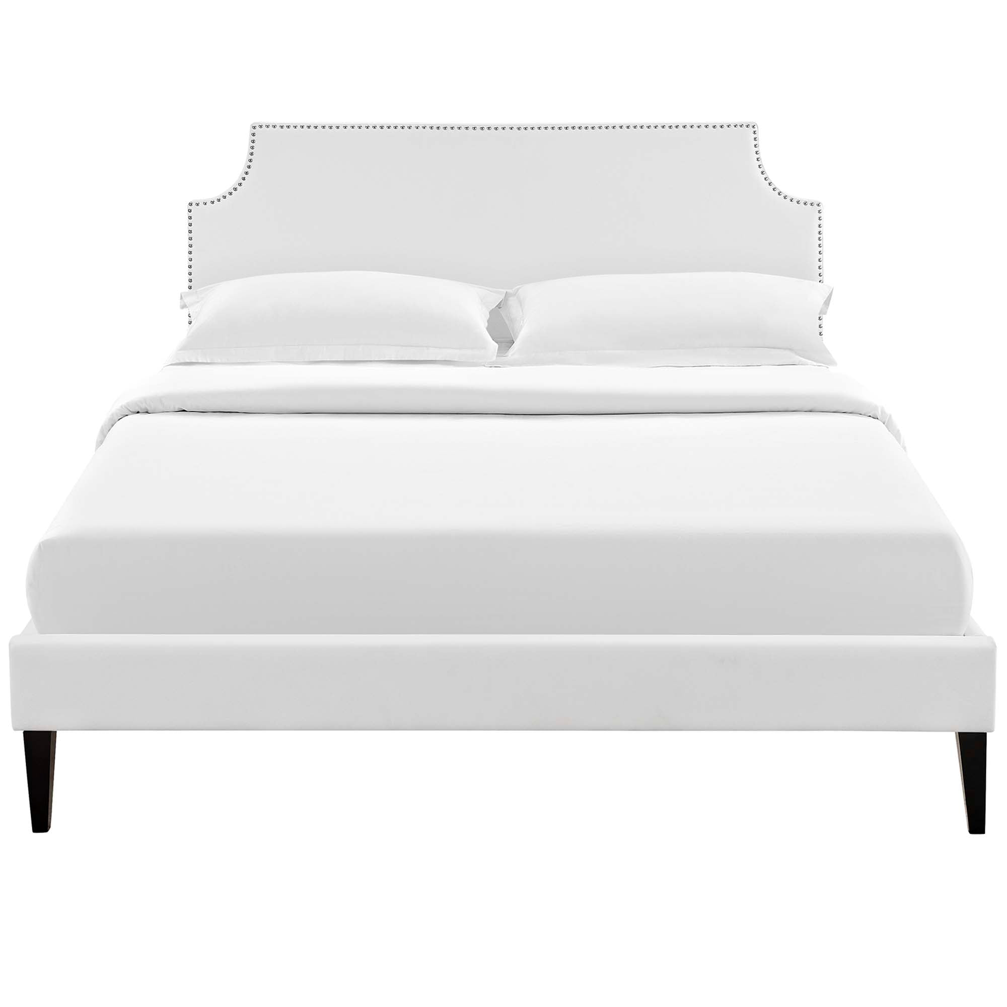 Corene Vinyl Platform Bed with Squared Tapered Legs by Modway