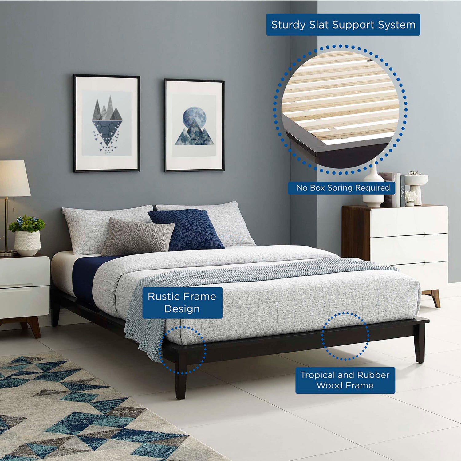 Lodge Wood Platform Bed Frame by Modway