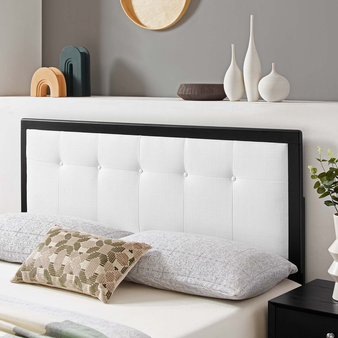 Draper Tufted Fabric and Wood Headboard by Modway