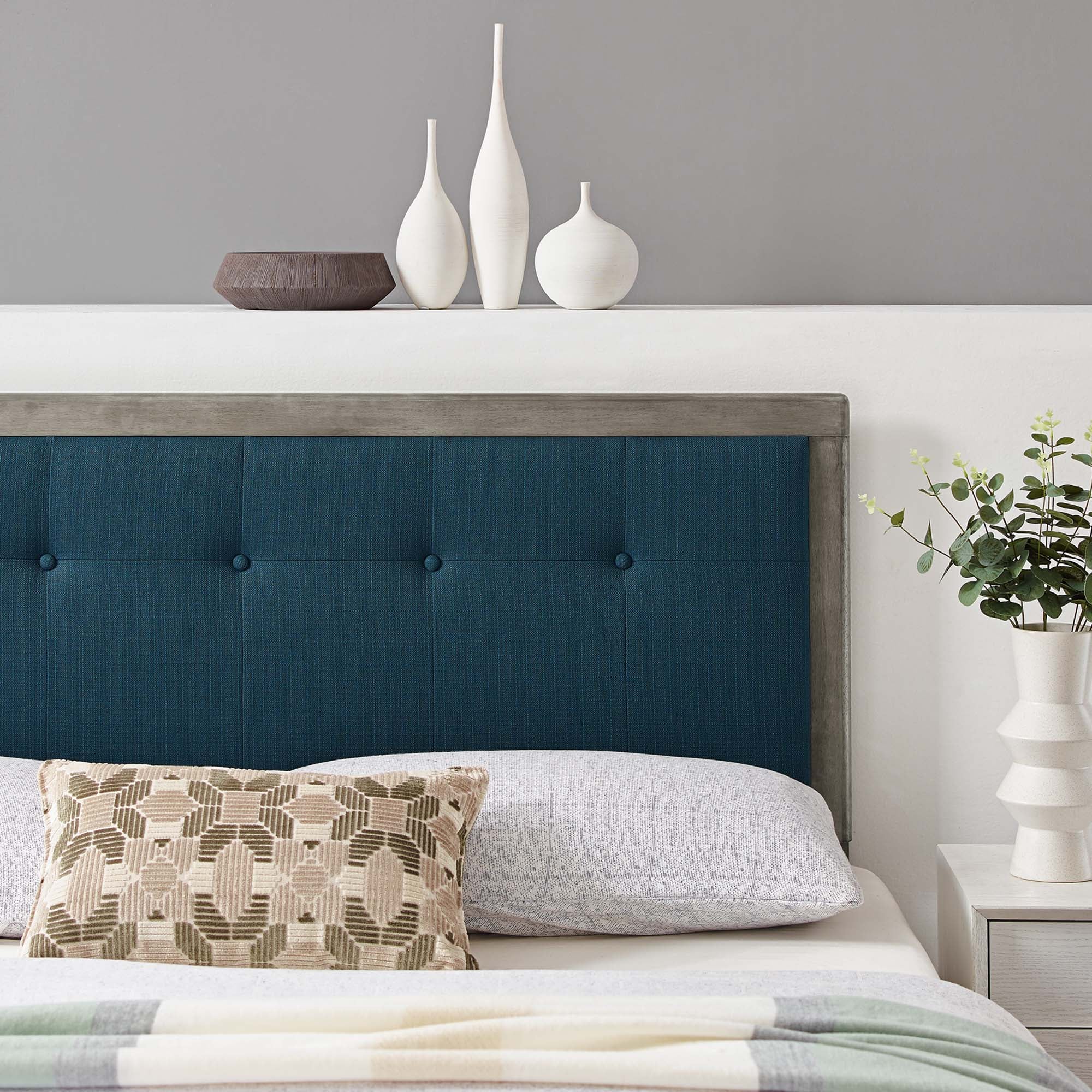 Draper Tufted Fabric and Wood Headboard by Modway