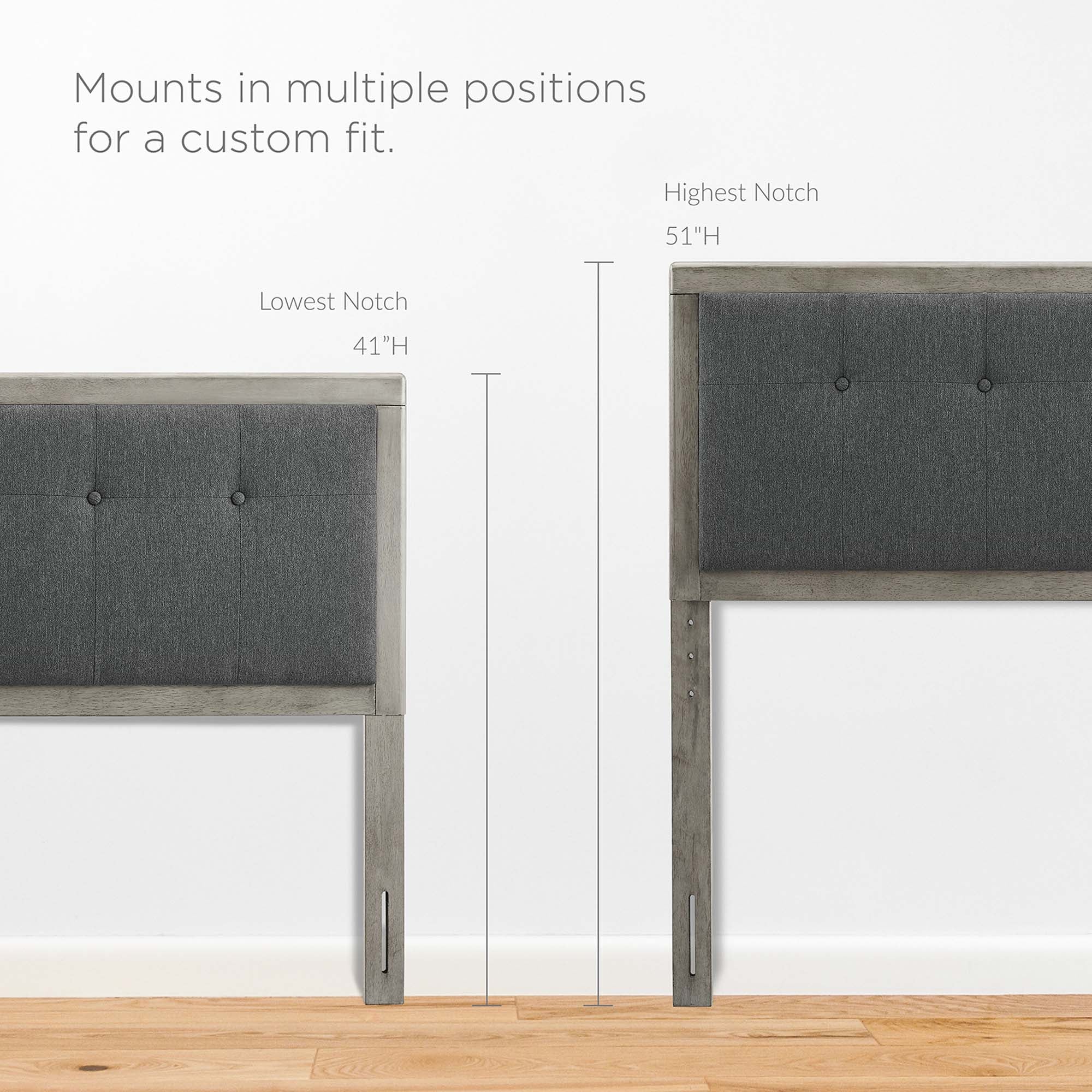 Draper Tufted Fabric and Wood Headboard by Modway