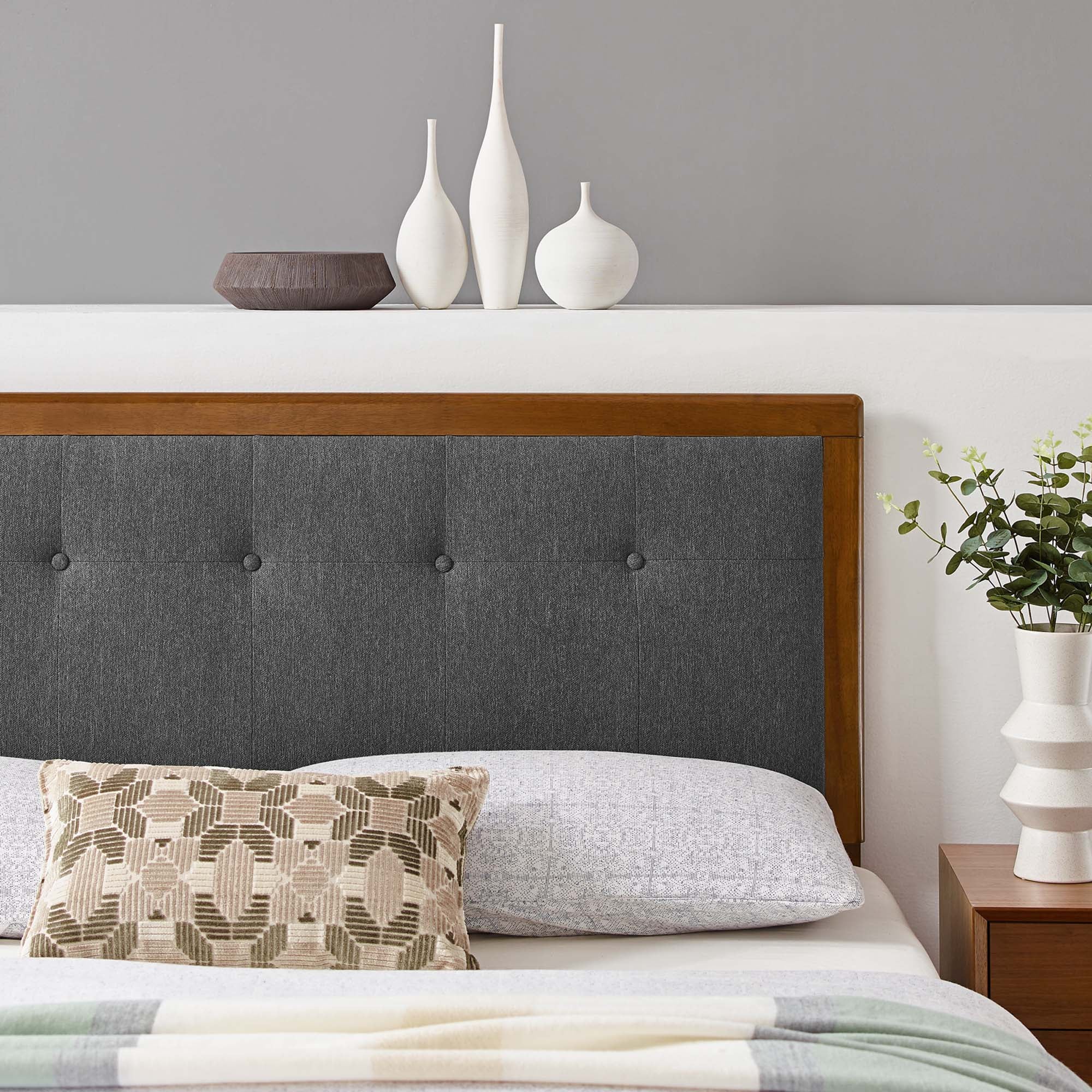 Draper Tufted Fabric and Wood Headboard by Modway