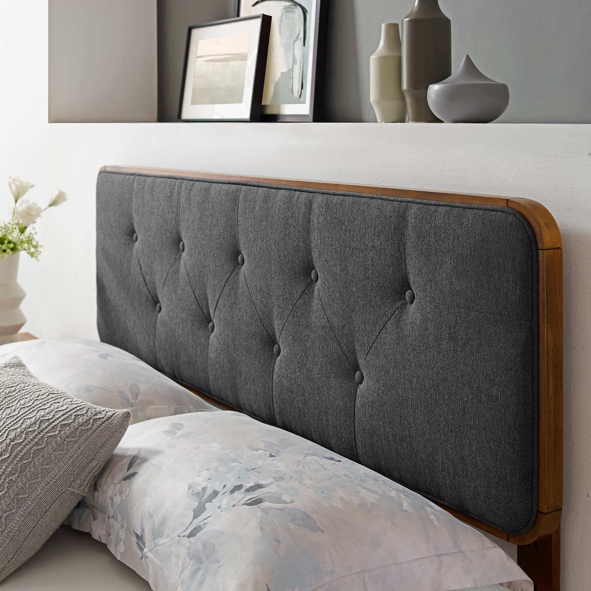 Collins Tufted Fabric and Wood Headboard by Modway