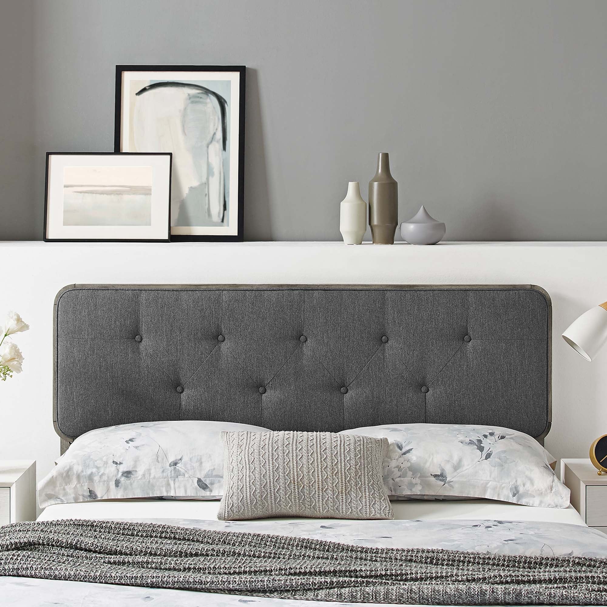 Collins Tufted Fabric and Wood Headboard by Modway