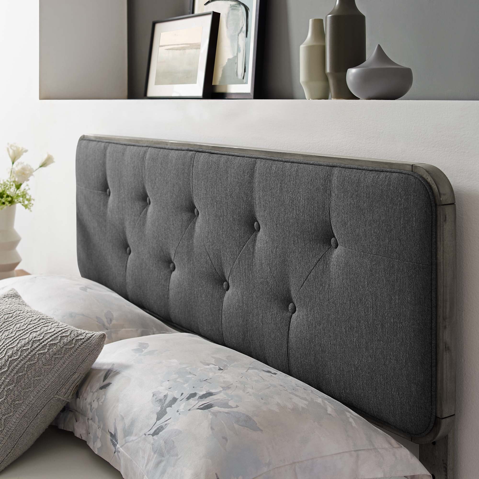 Collins Tufted Fabric and Wood Headboard by Modway