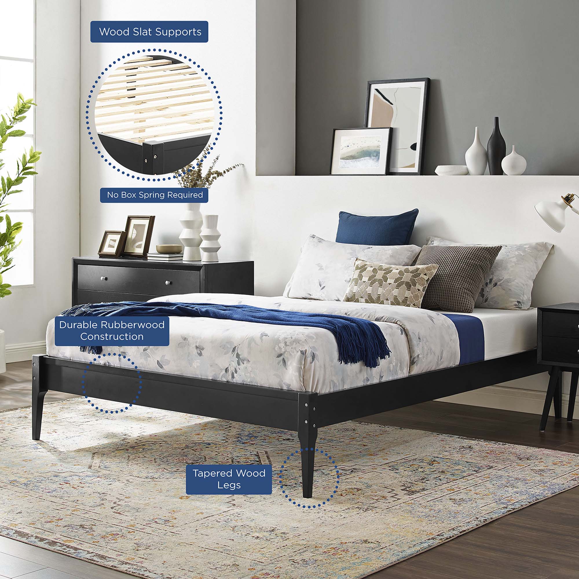 June Wood Platform Bed Frame by Modway