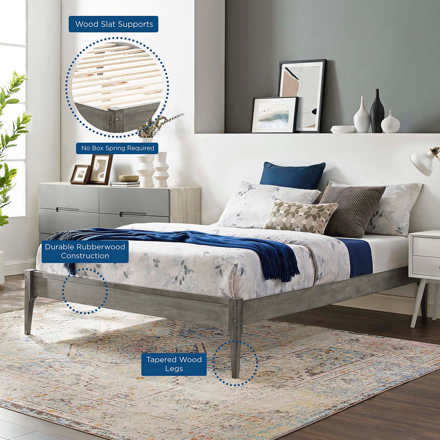 June Wood Platform Bed Frame by Modway