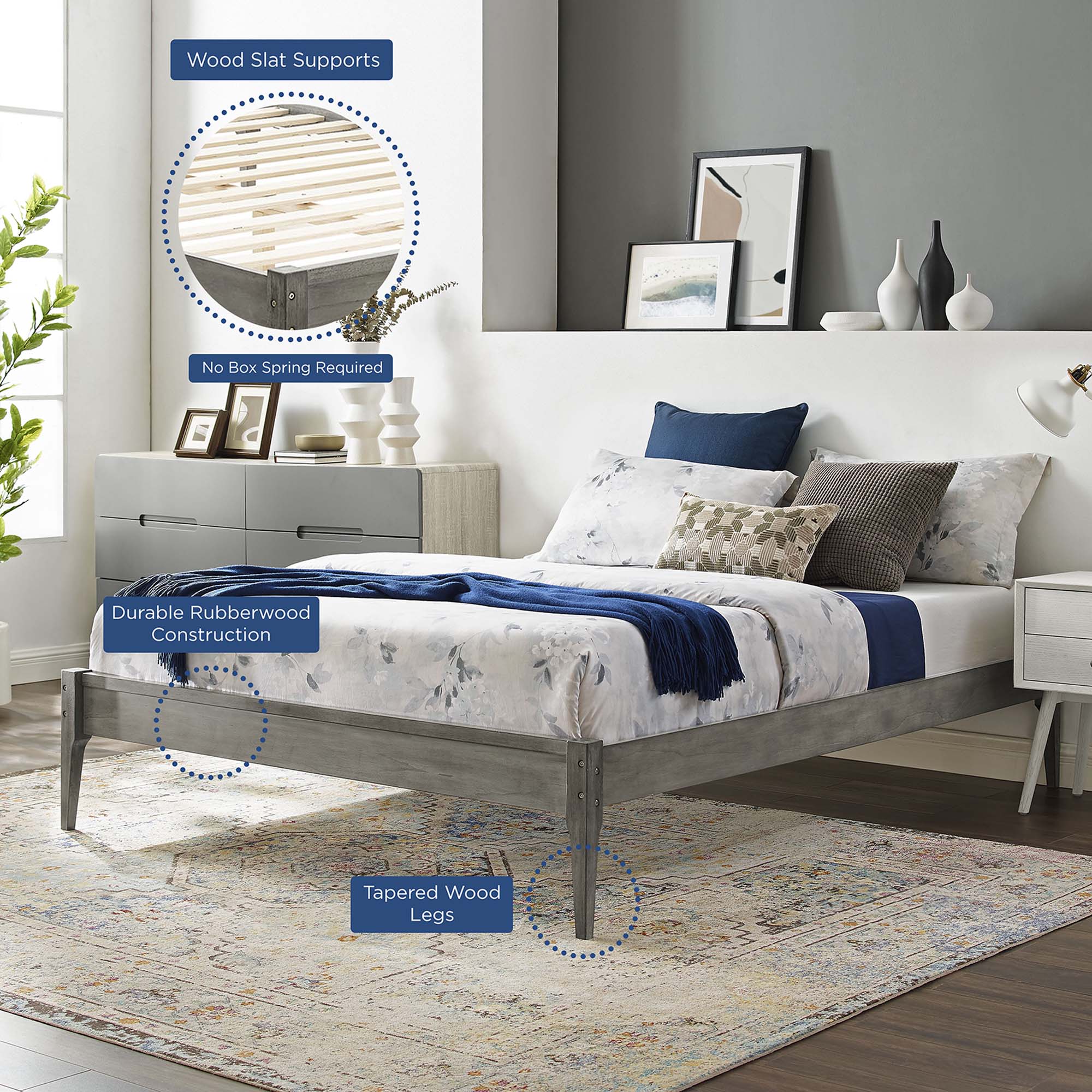 June Wood Platform Bed Frame by Modway