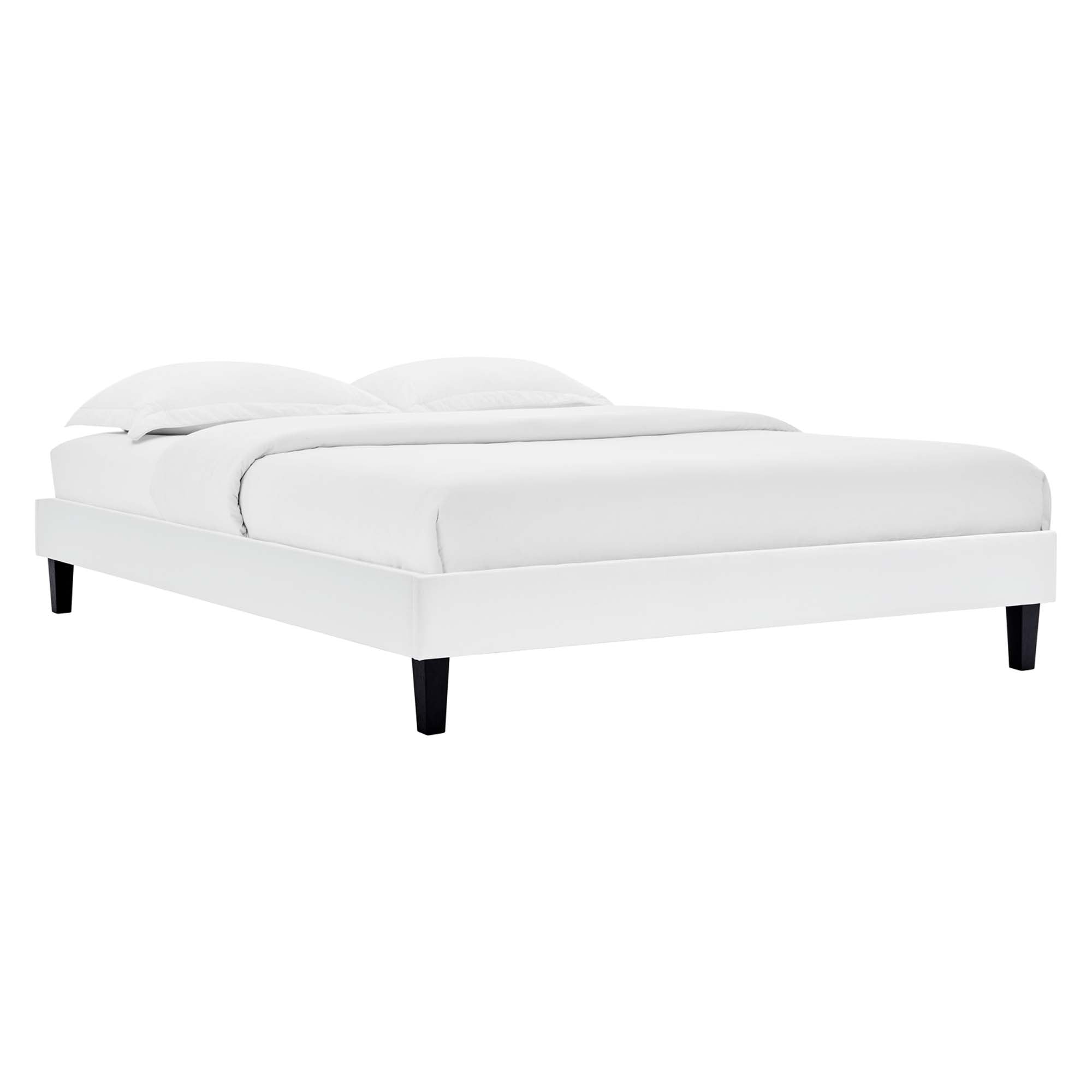 Alessi Performance Velvet Platform Bed With Black Wood Legs by Modway