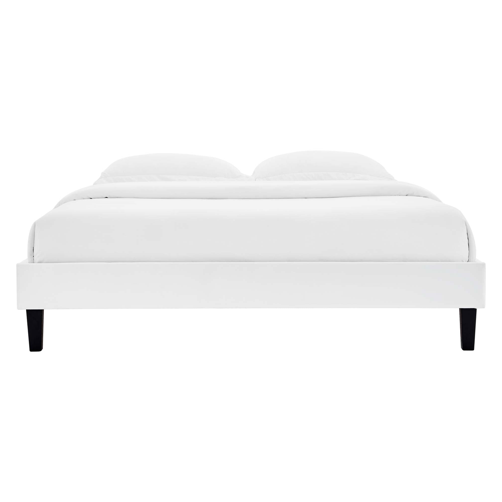 Alessi Performance Velvet Platform Bed With Black Wood Legs by Modway