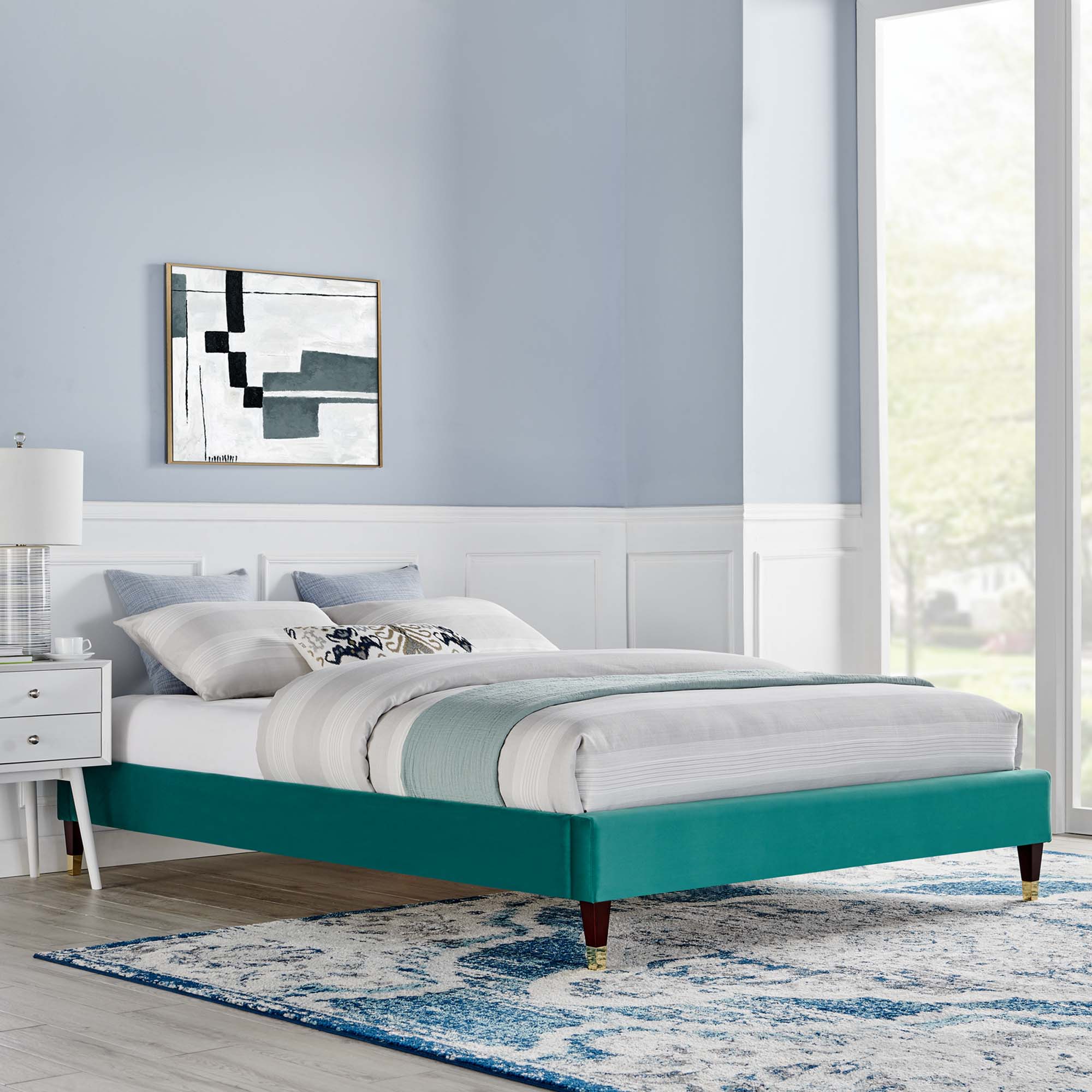 Harlow Performance Velvet Platform Bed Frame by Modway