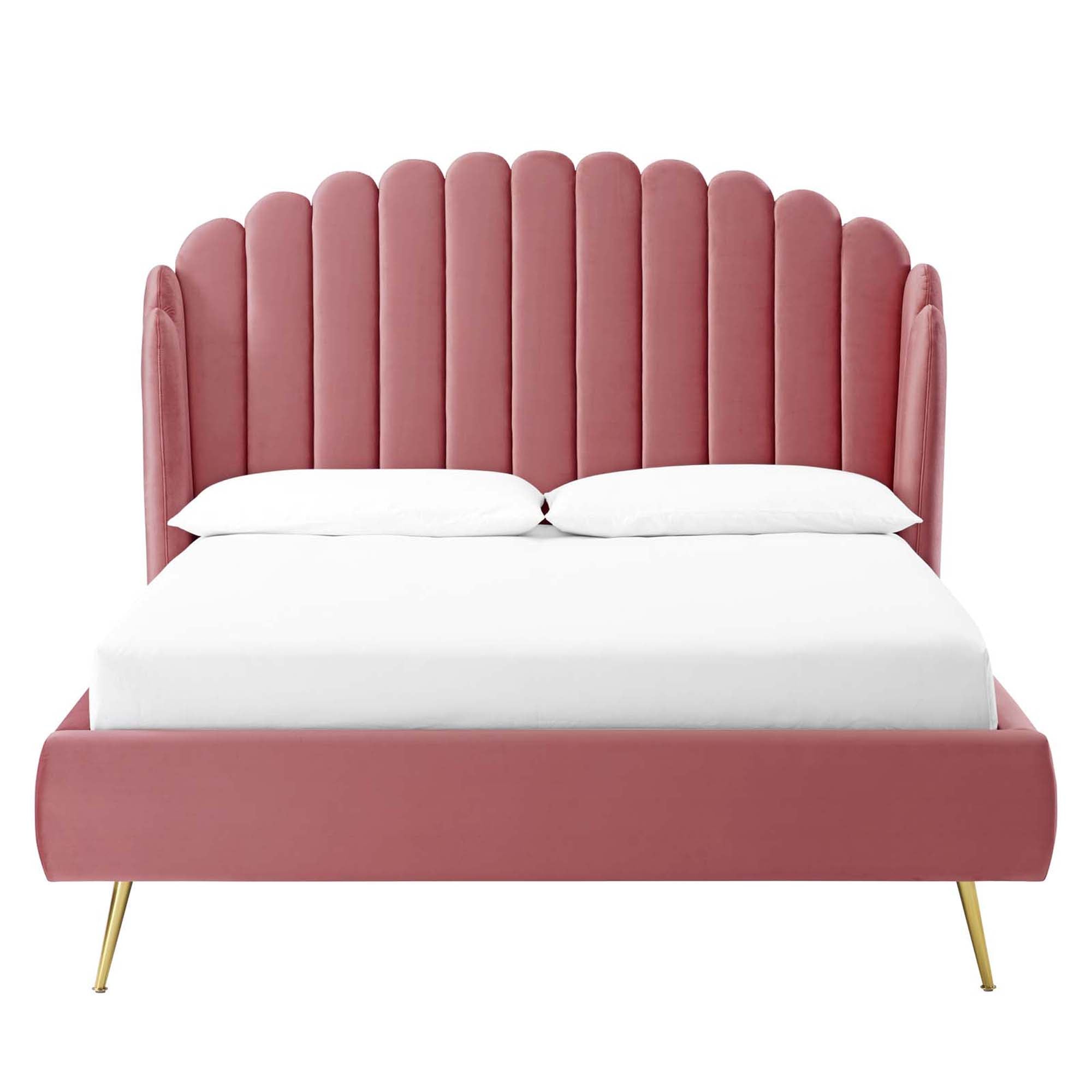 Lana Performance Velvet Wingback Platform Bed by Modway