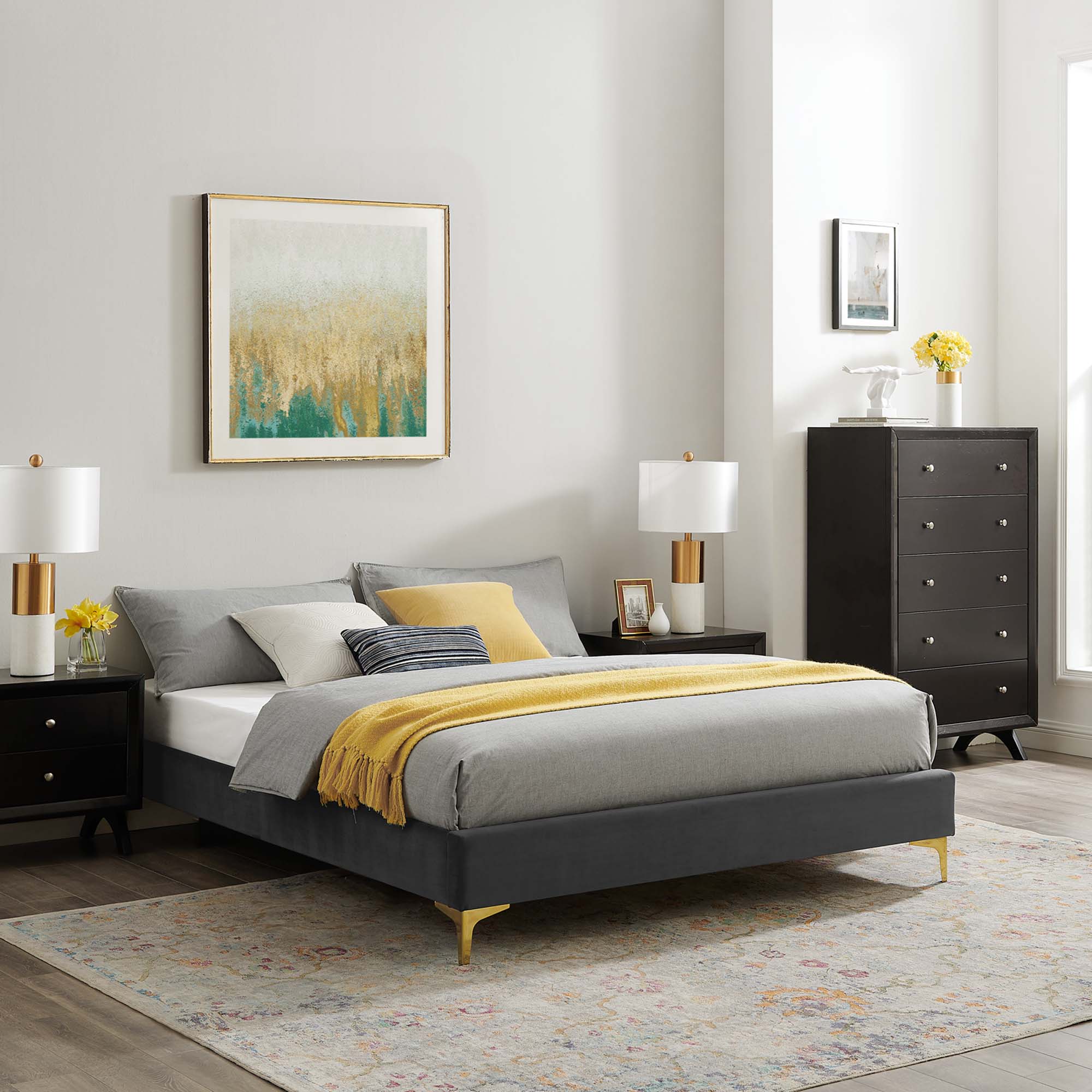 Sutton Performance Velvet Bed Frame by Modway