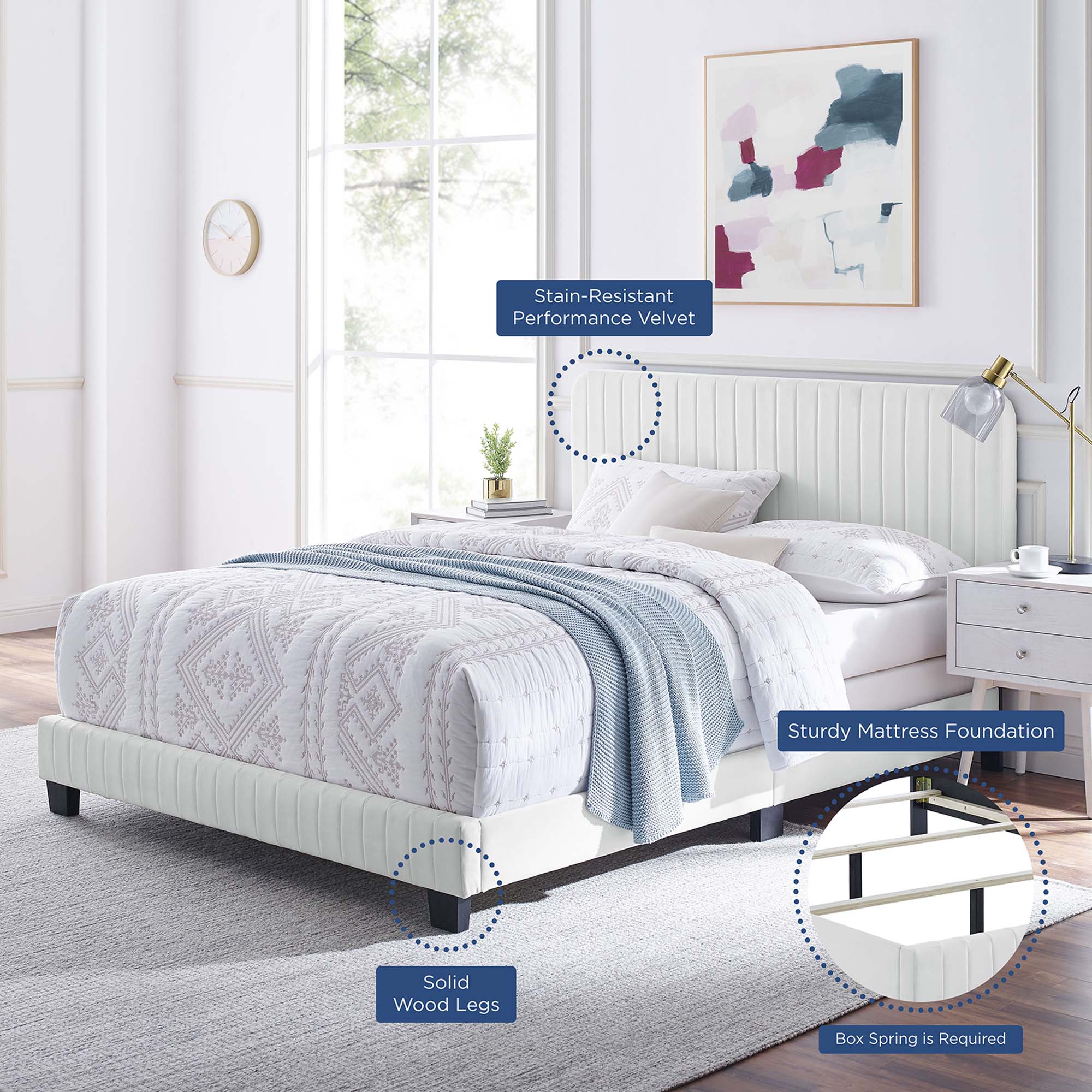 Celine Channel Tufted Performance Velvet Bed by Modway