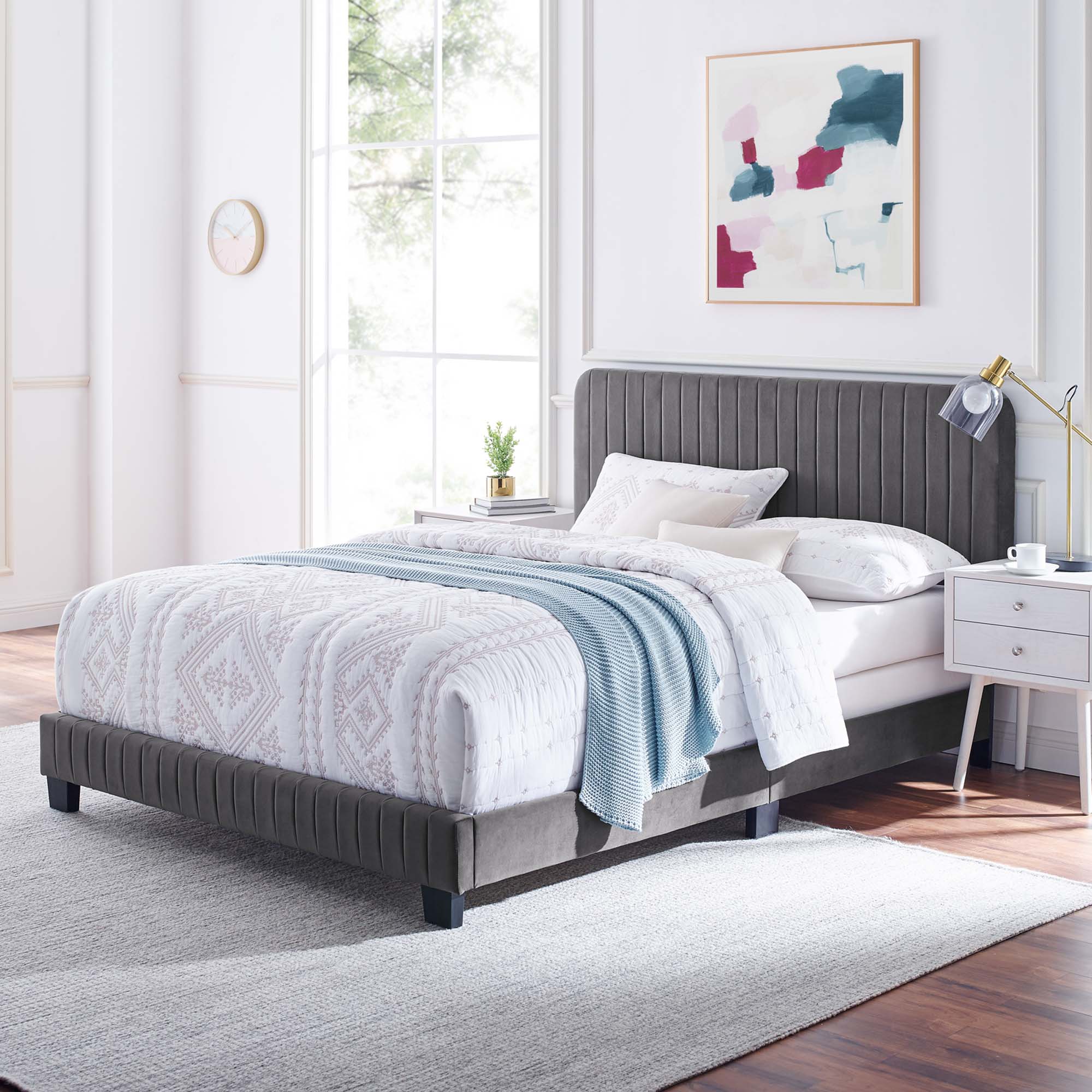Celine Channel Tufted Performance Velvet Bed by Modway