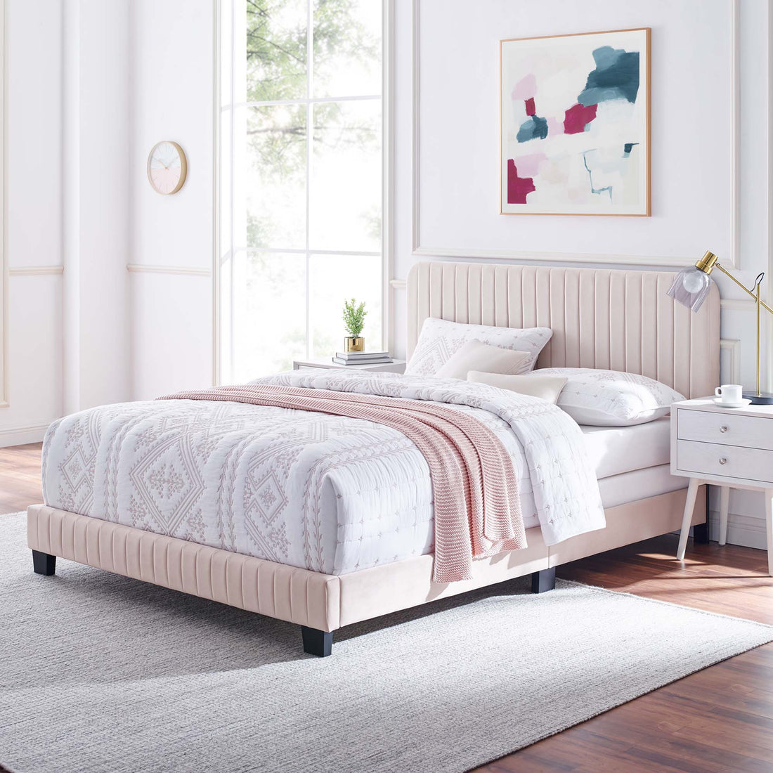 Celine Channel Tufted Performance Velvet Bed by Modway