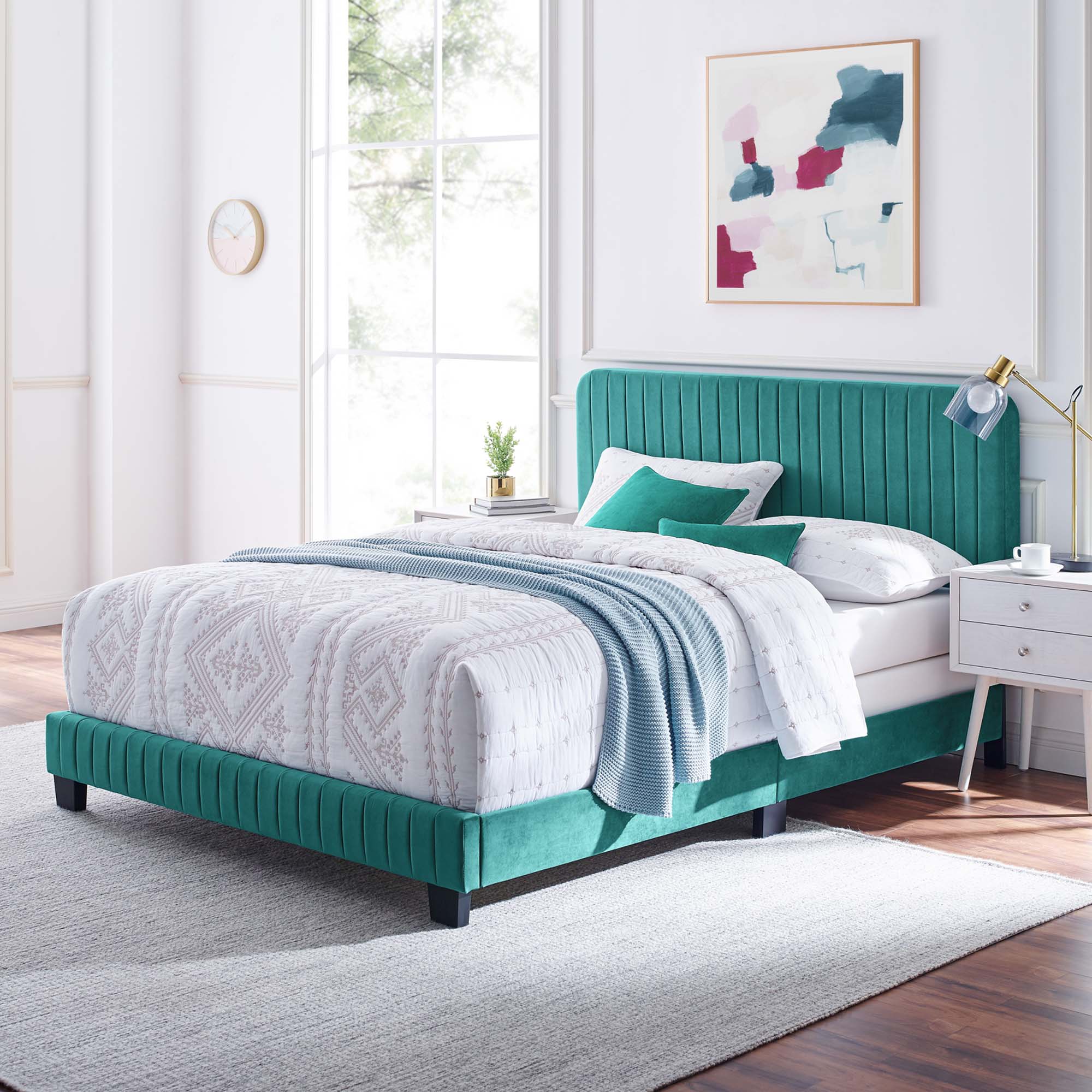 Celine Channel Tufted Performance Velvet Bed by Modway