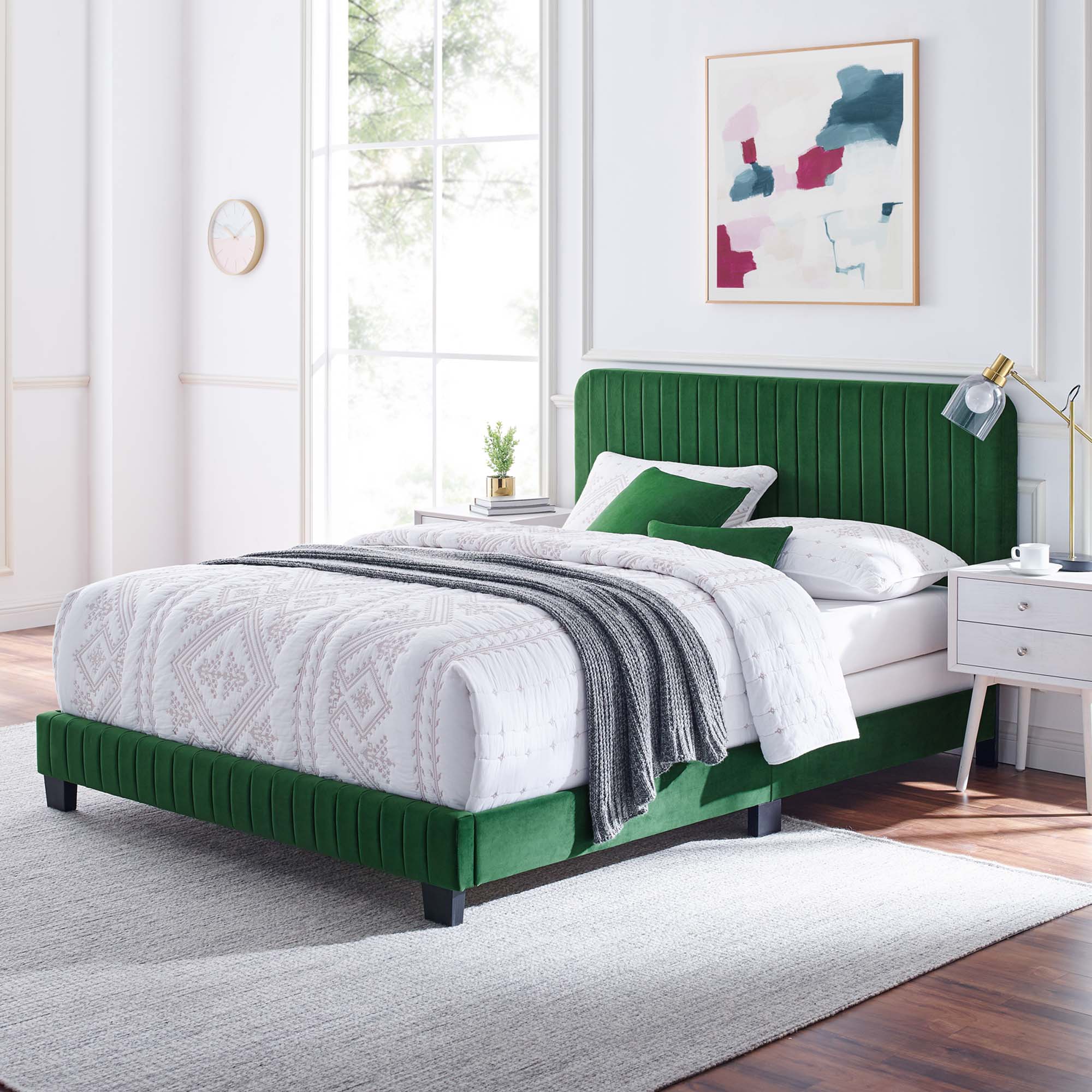 Celine Channel Tufted Performance Velvet Bed by Modway
