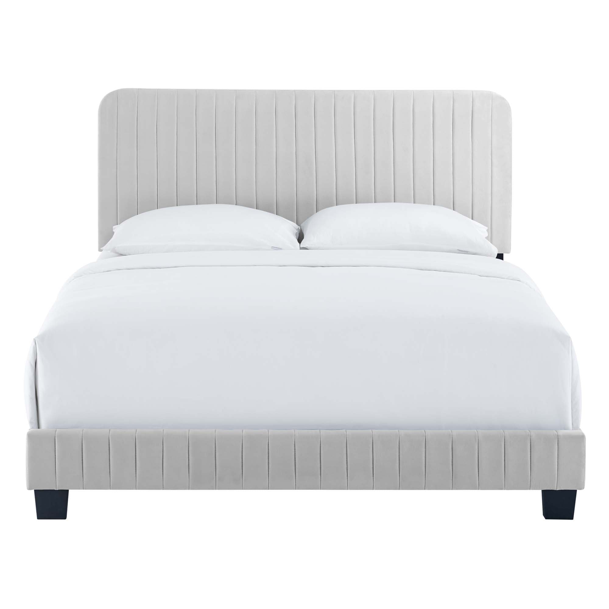 Celine  Channel Tufted Performance Velvet  Platform Bed