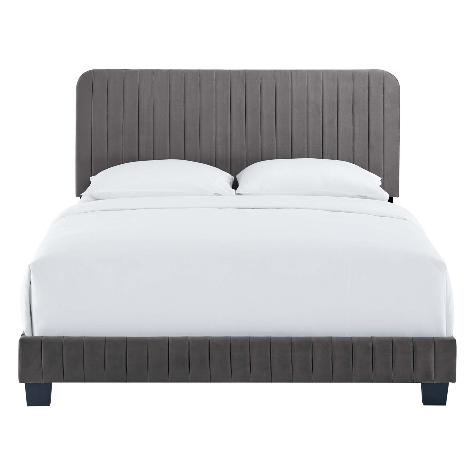 Celine  Channel Tufted Performance Velvet  Platform Bed