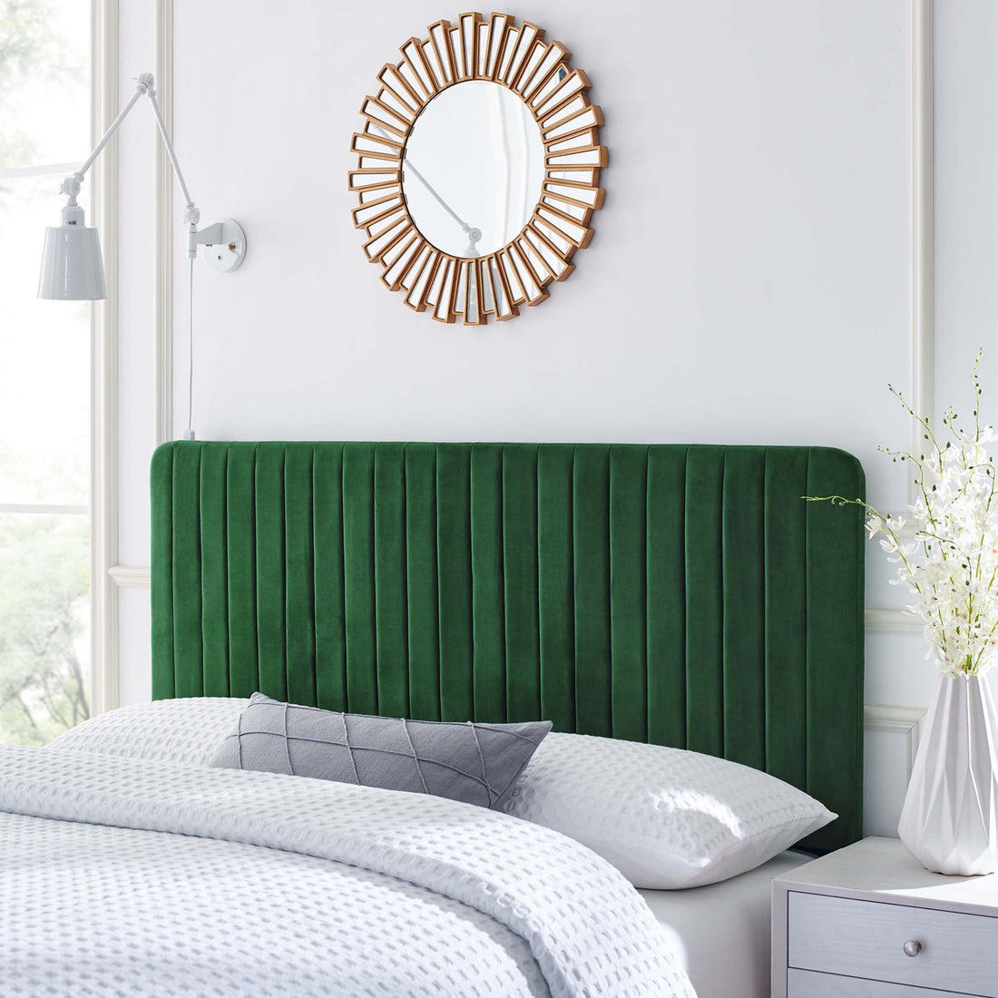 Milenna Channel Tufted Performance Velvet Headboard by Modway