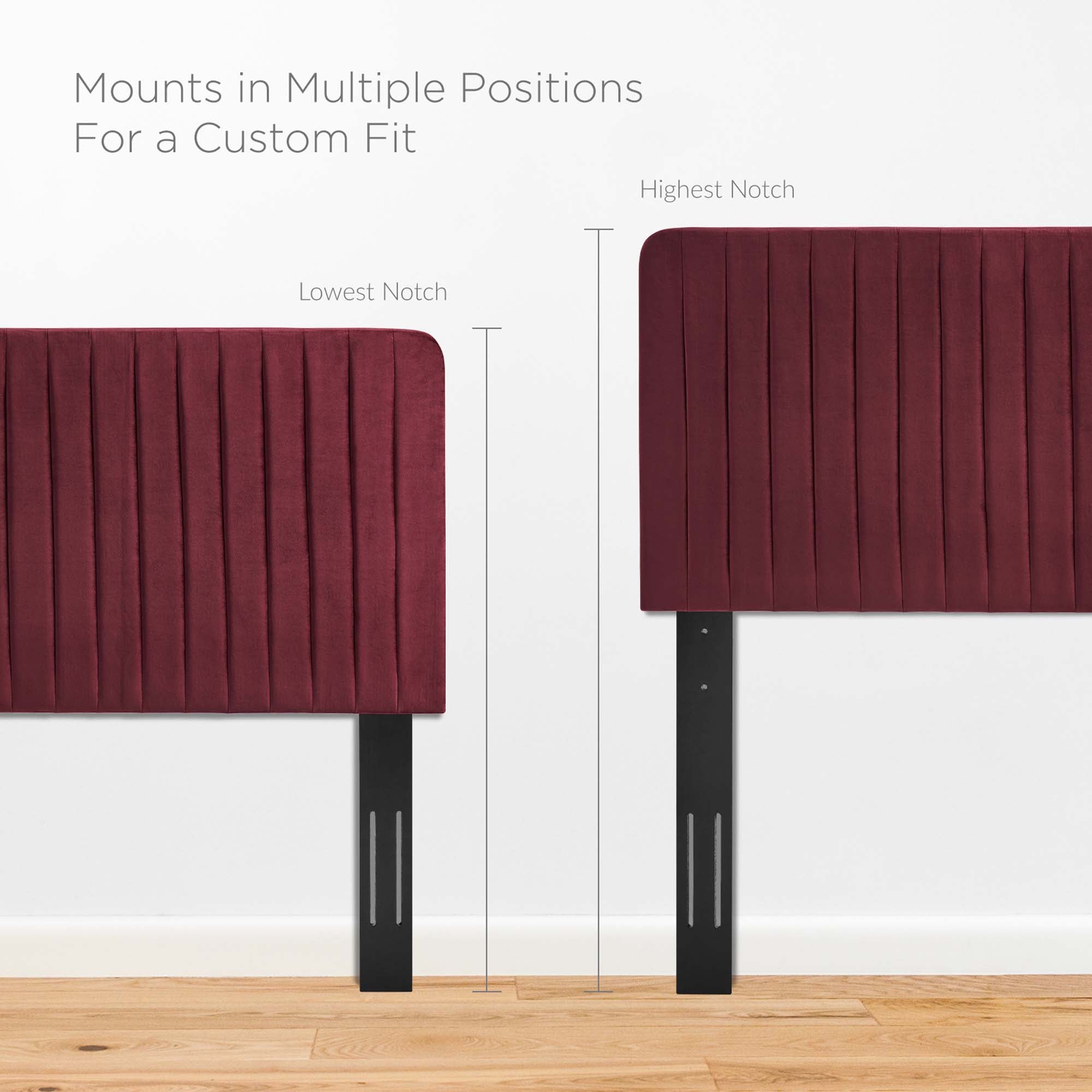 Milenna Channel Tufted Performance Velvet Headboard by Modway