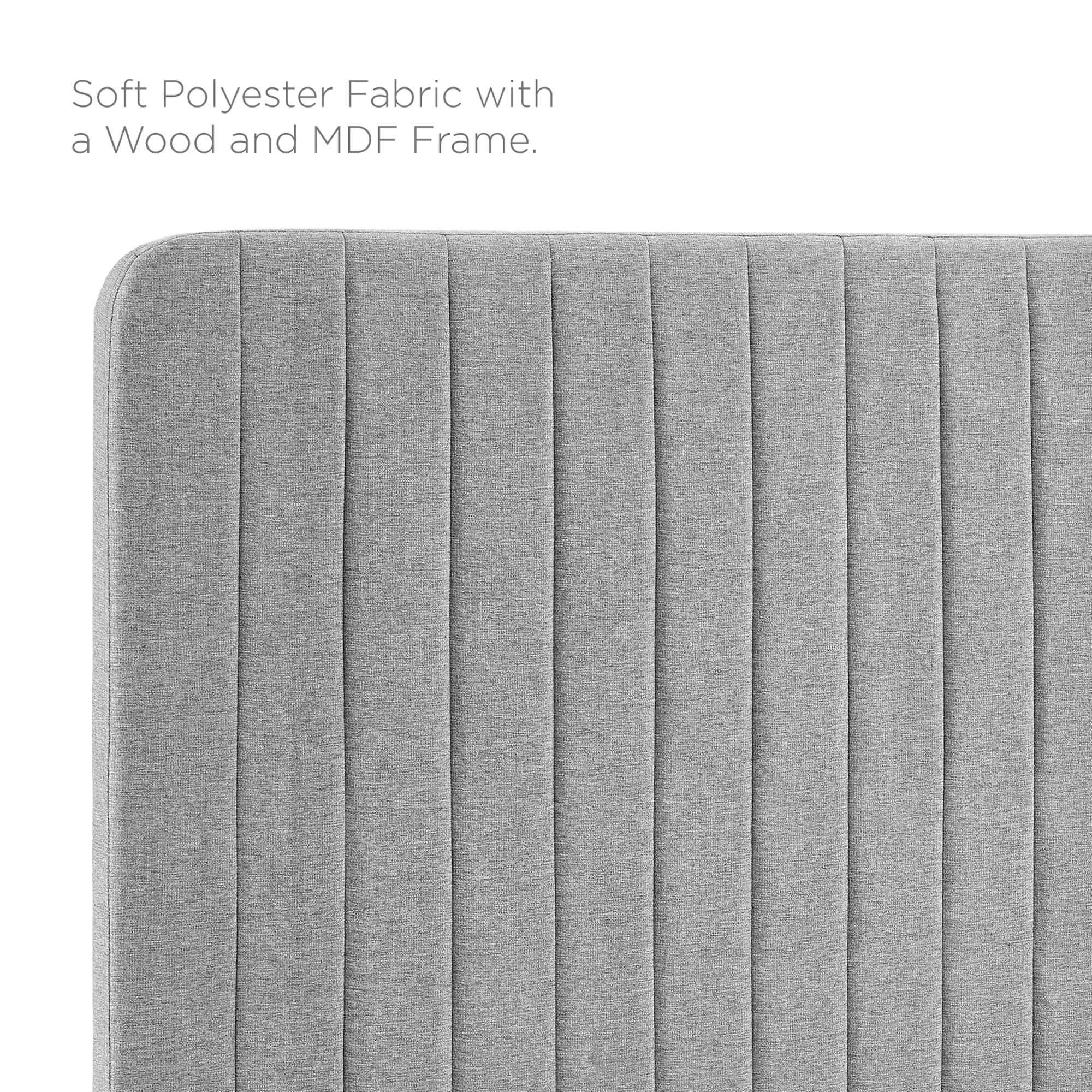 Milenna Channel Tufted Upholstered Fabric Headboard by Modway