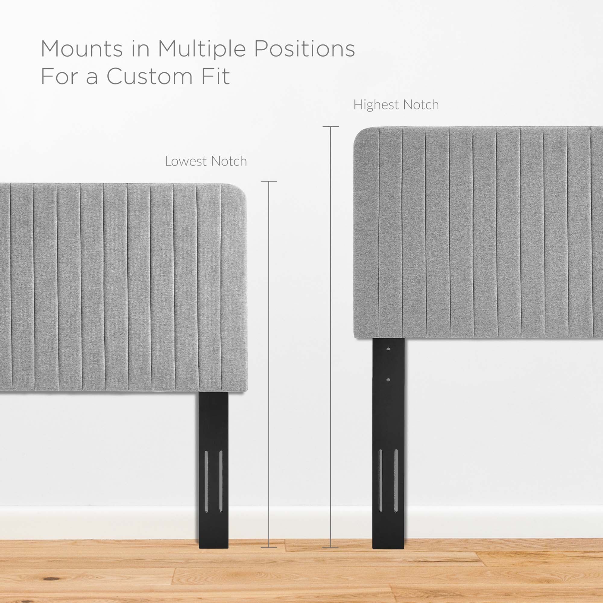 Milenna Channel Tufted Upholstered Fabric Headboard by Modway