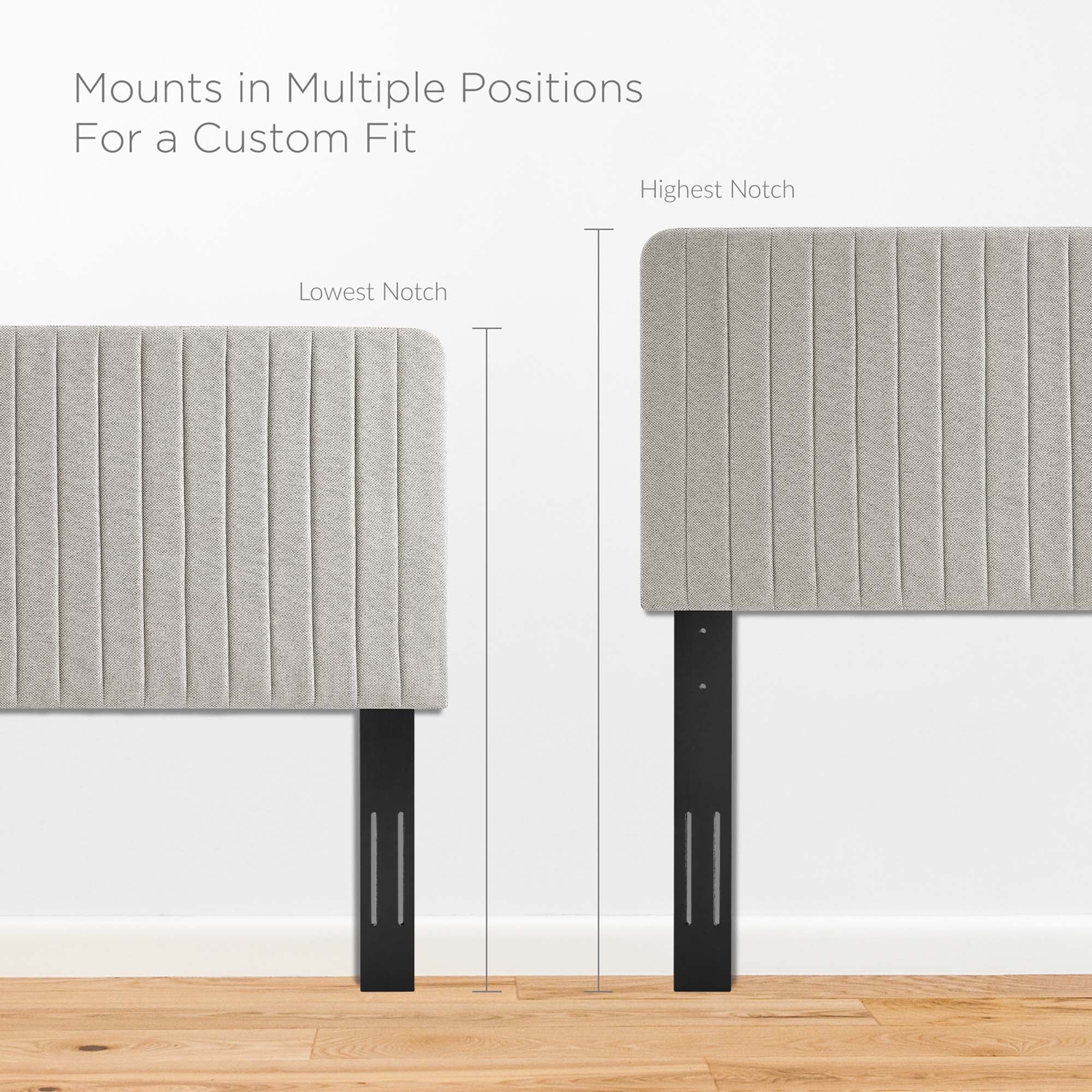 Milenna Channel Tufted Upholstered Fabric Headboard by Modway