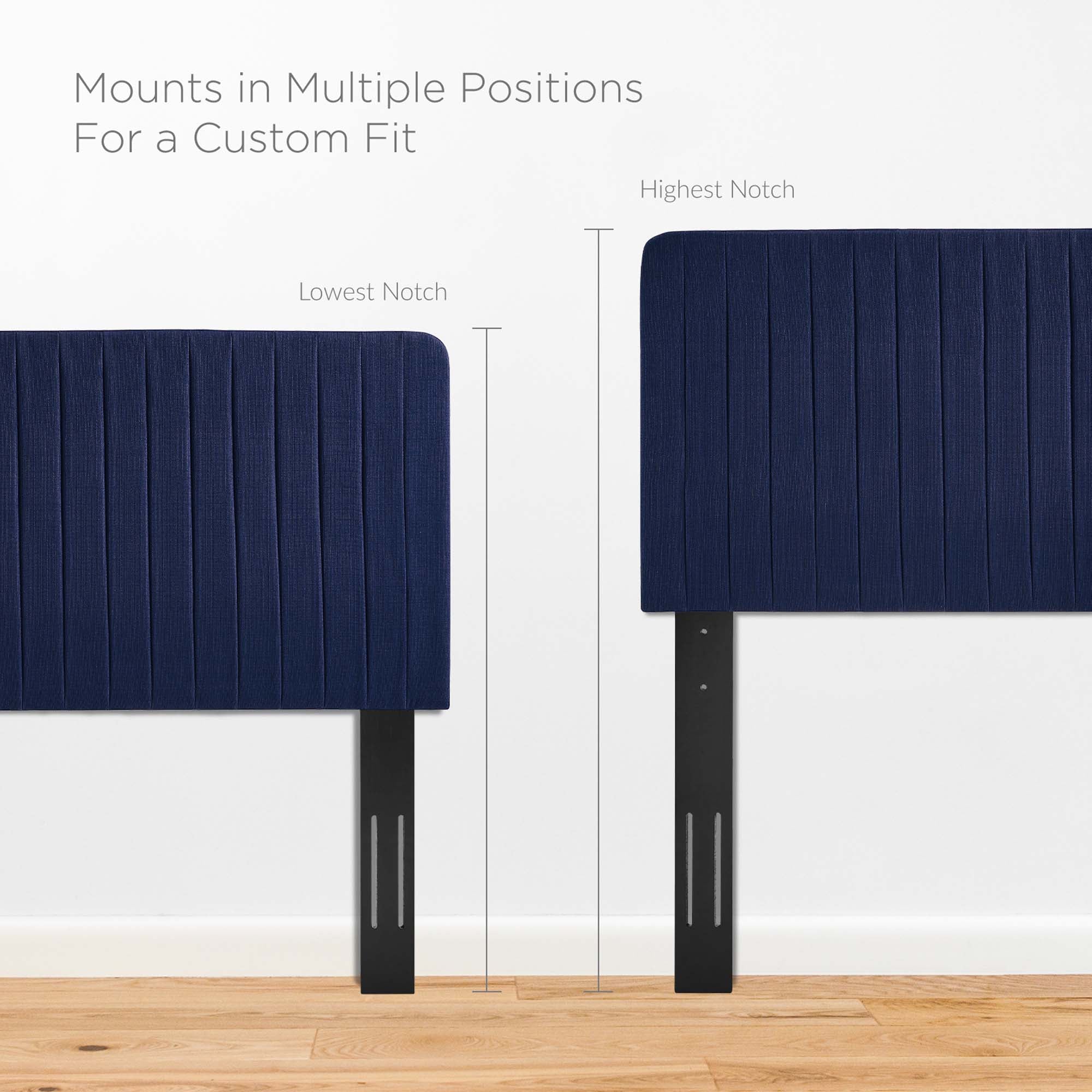 Milenna Channel Tufted Upholstered Fabric Headboard by Modway