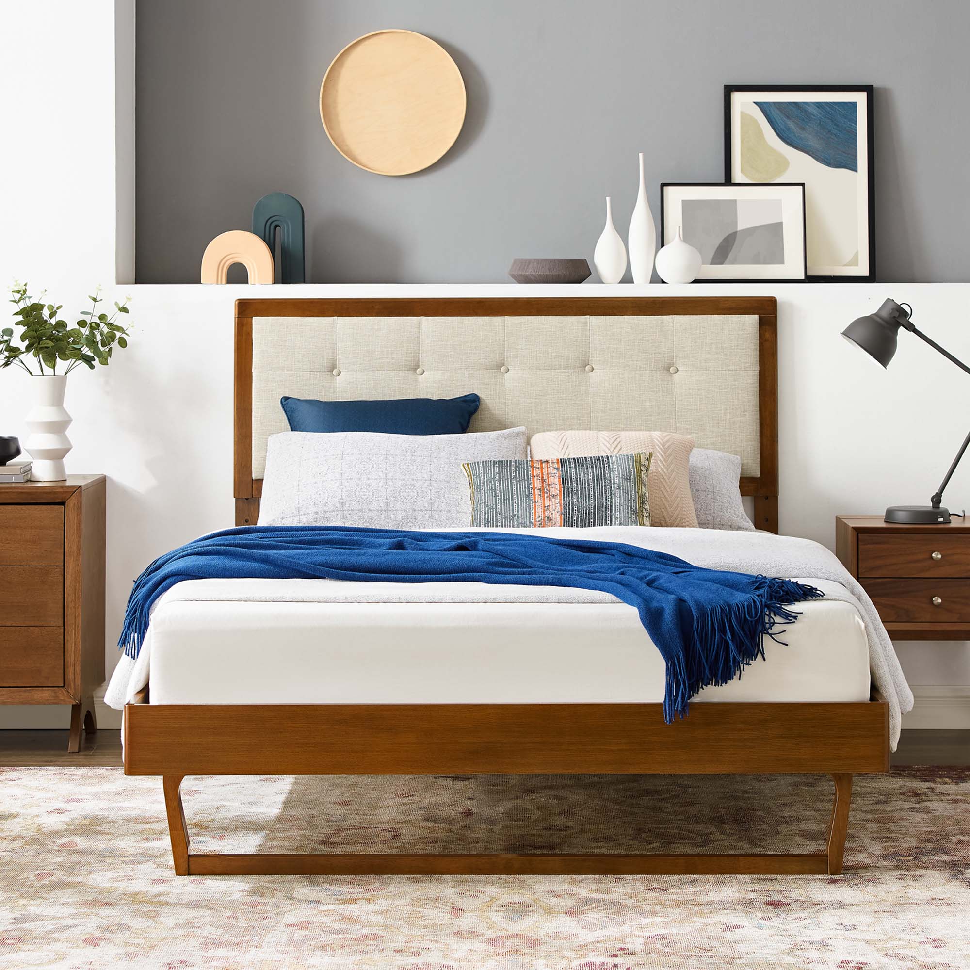 Willow Wood Platform Bed With Angular Frame by Modway