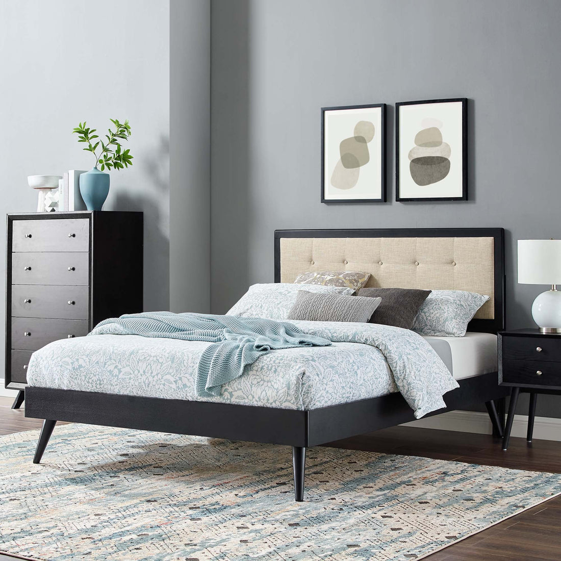 Willow Wood Platform Bed With Splayed Legs by Modway