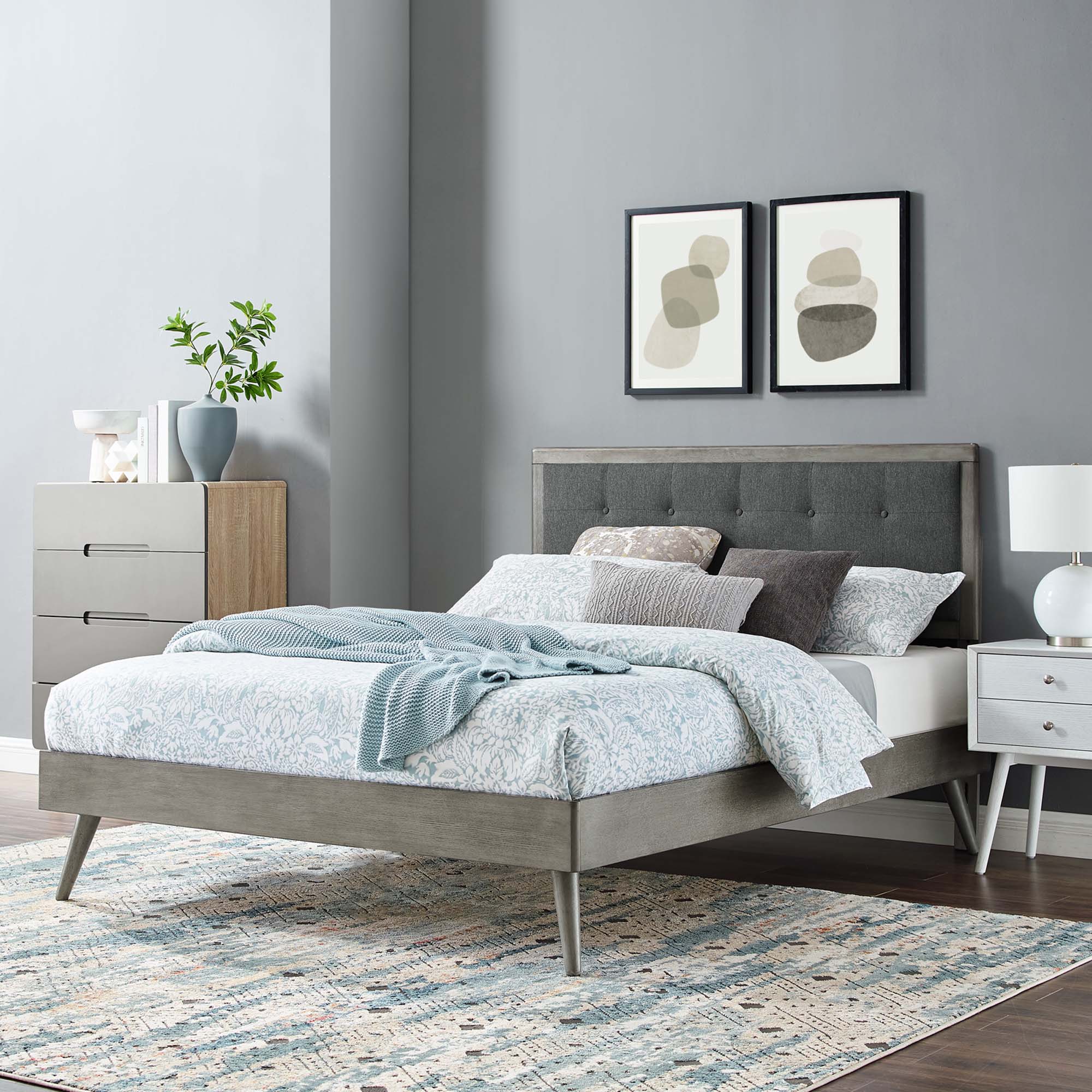 Willow Wood Platform Bed With Splayed Legs by Modway