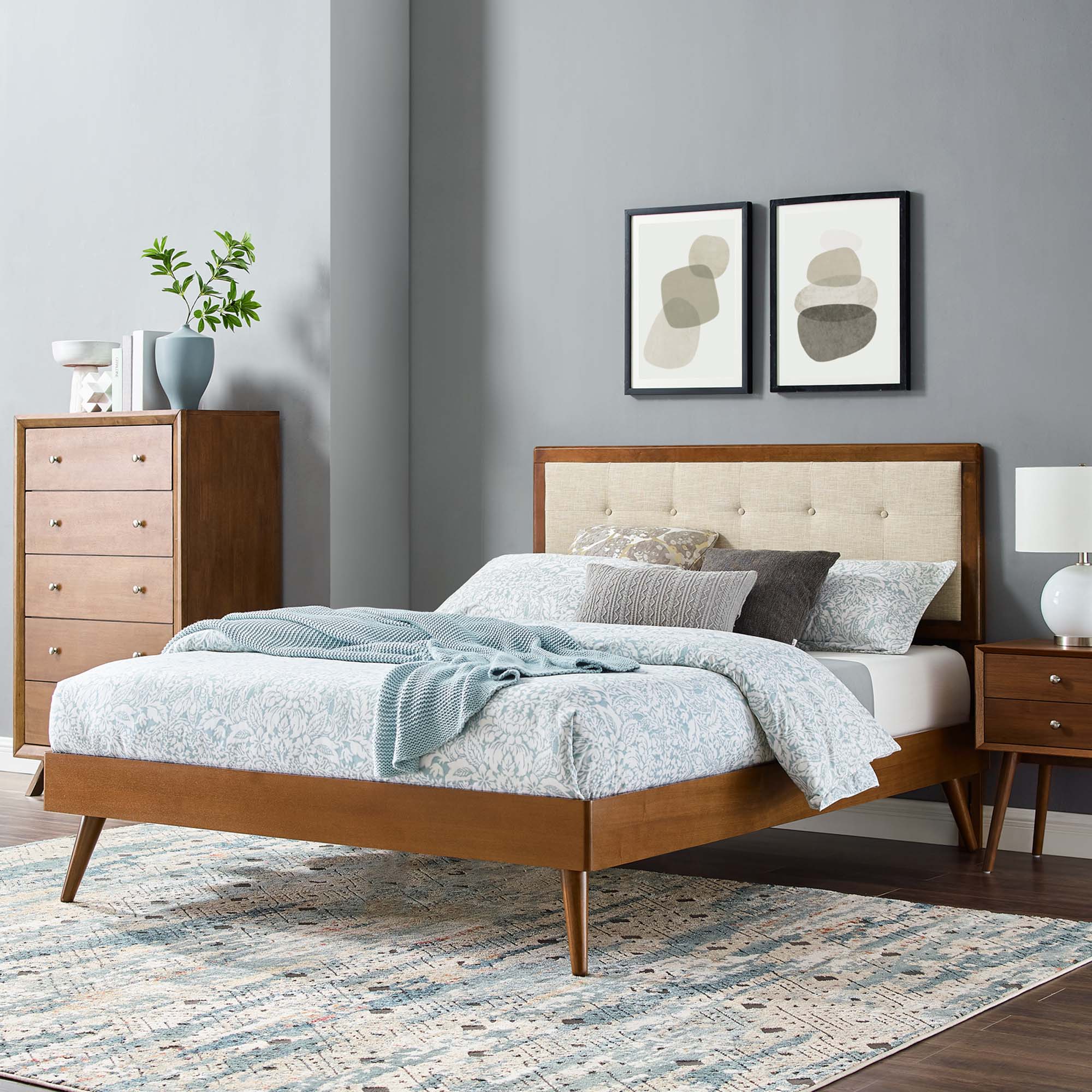 Willow Wood Platform Bed With Splayed Legs by Modway