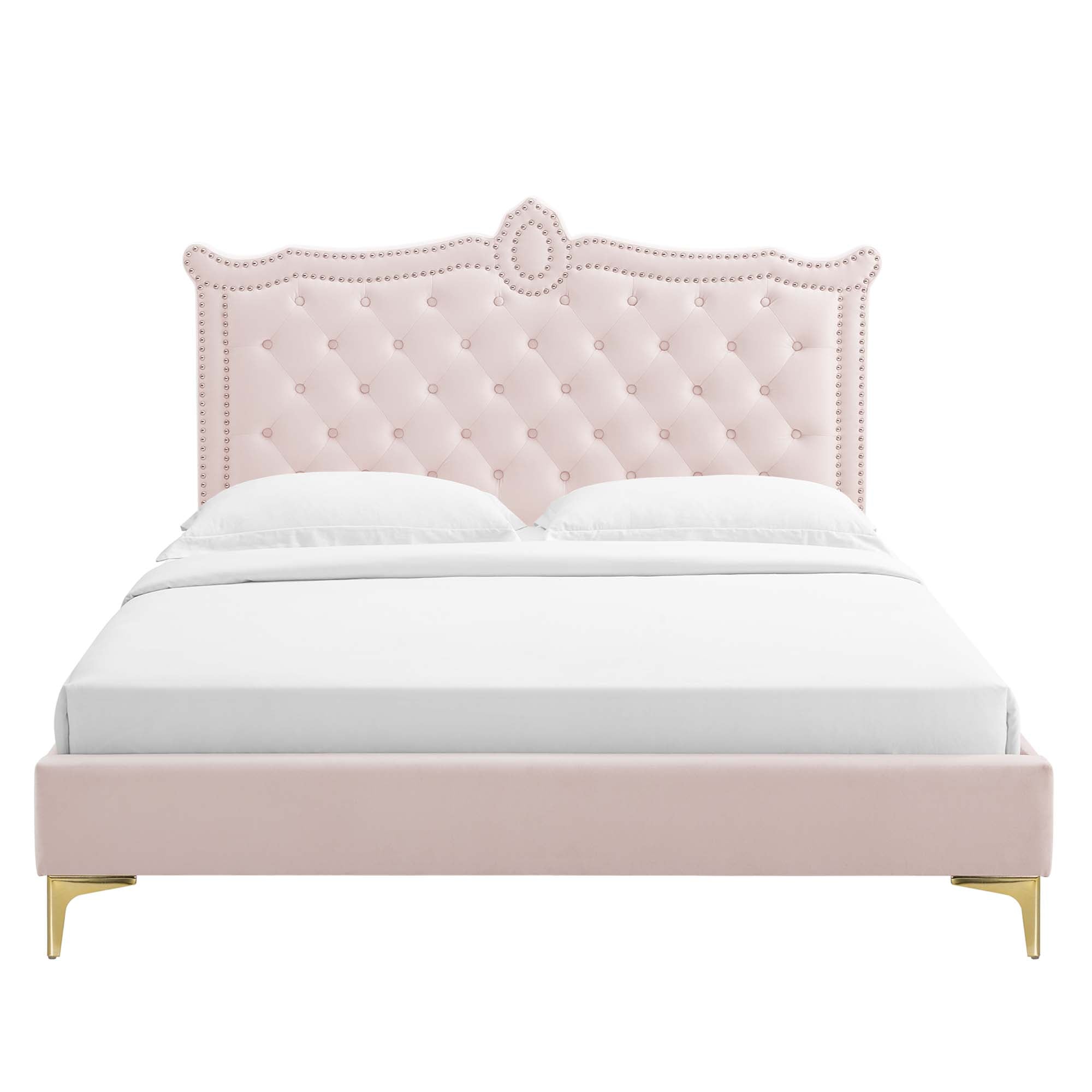 Clara Performance Velvet Queen Platform Bed by Modway