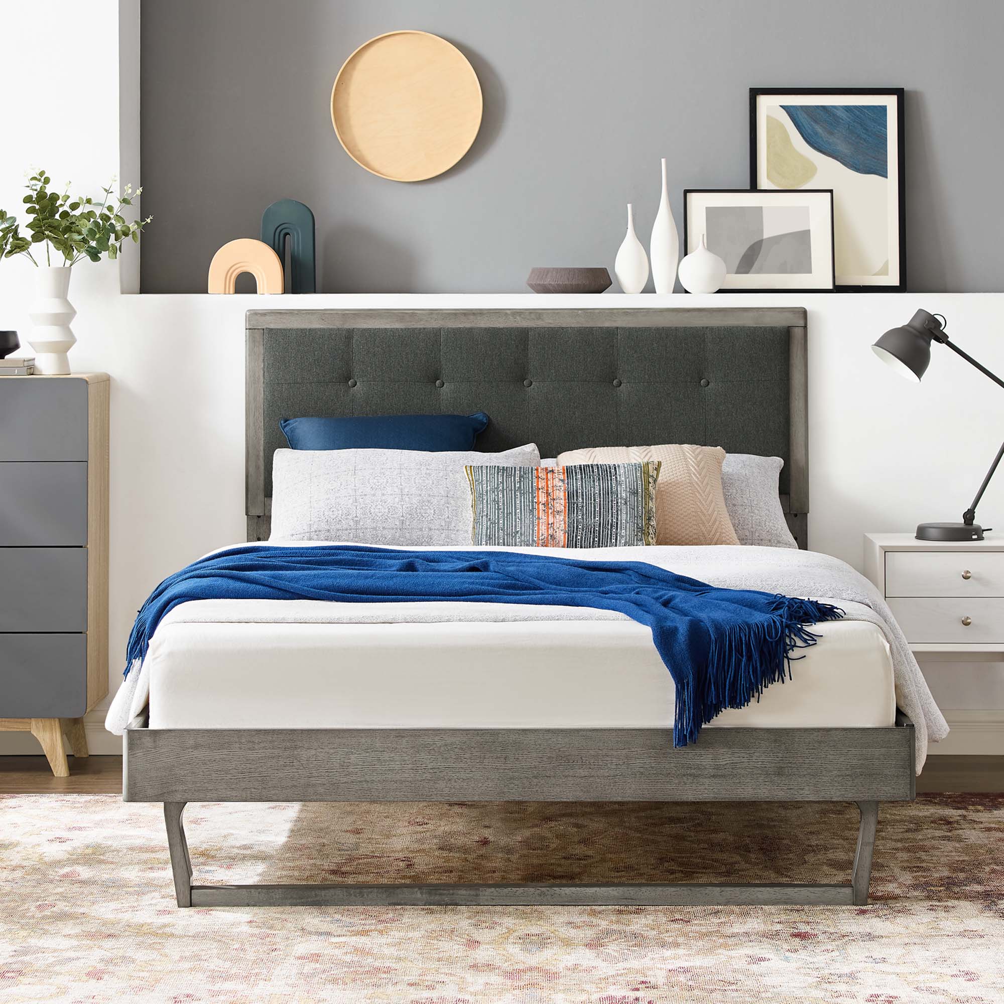 Willow Wood Platform Bed With Angular Frame by Modway