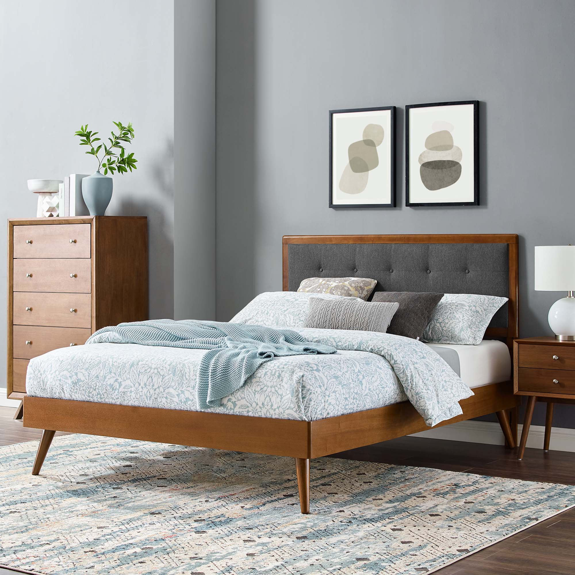 Willow Wood Platform Bed With Splayed Legs by Modway