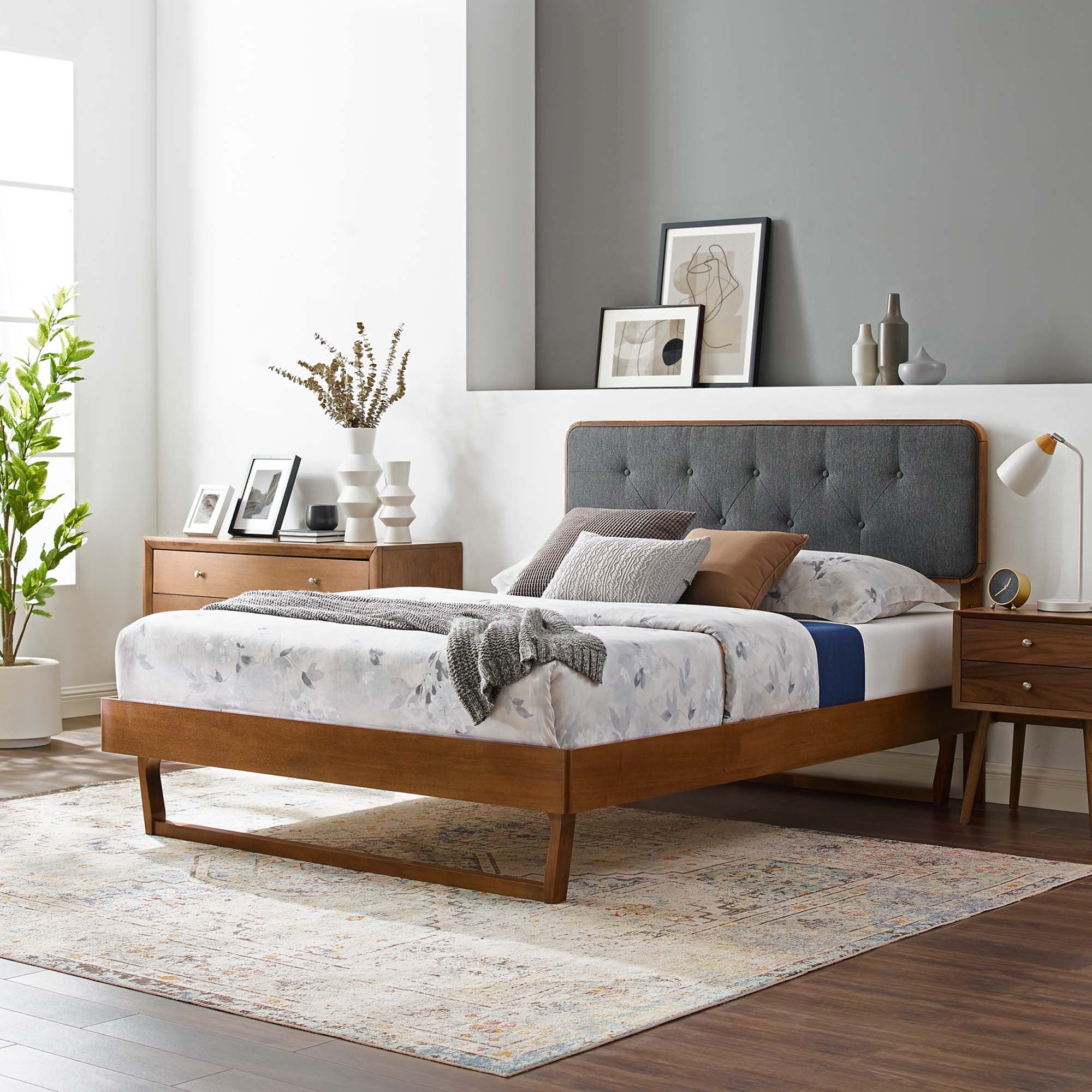 Bridgette Wood Platform Bed With Angular Frame by Modway
