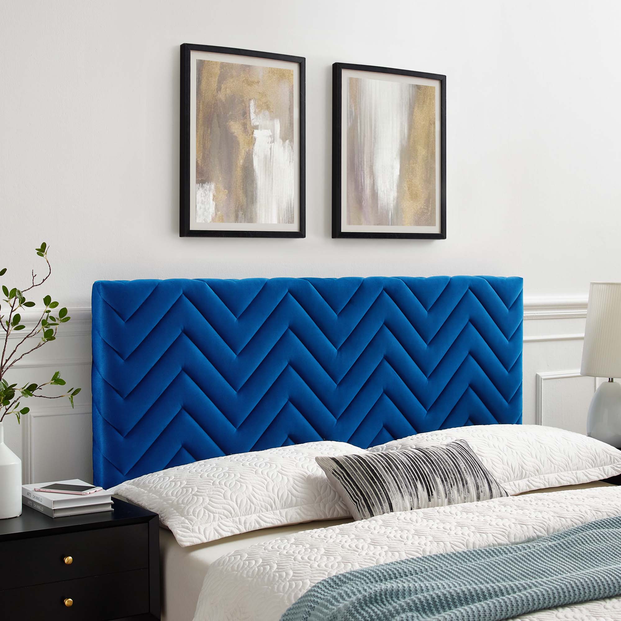 Mercy Chevron Tufted Performance Velvet Headboard by Modway