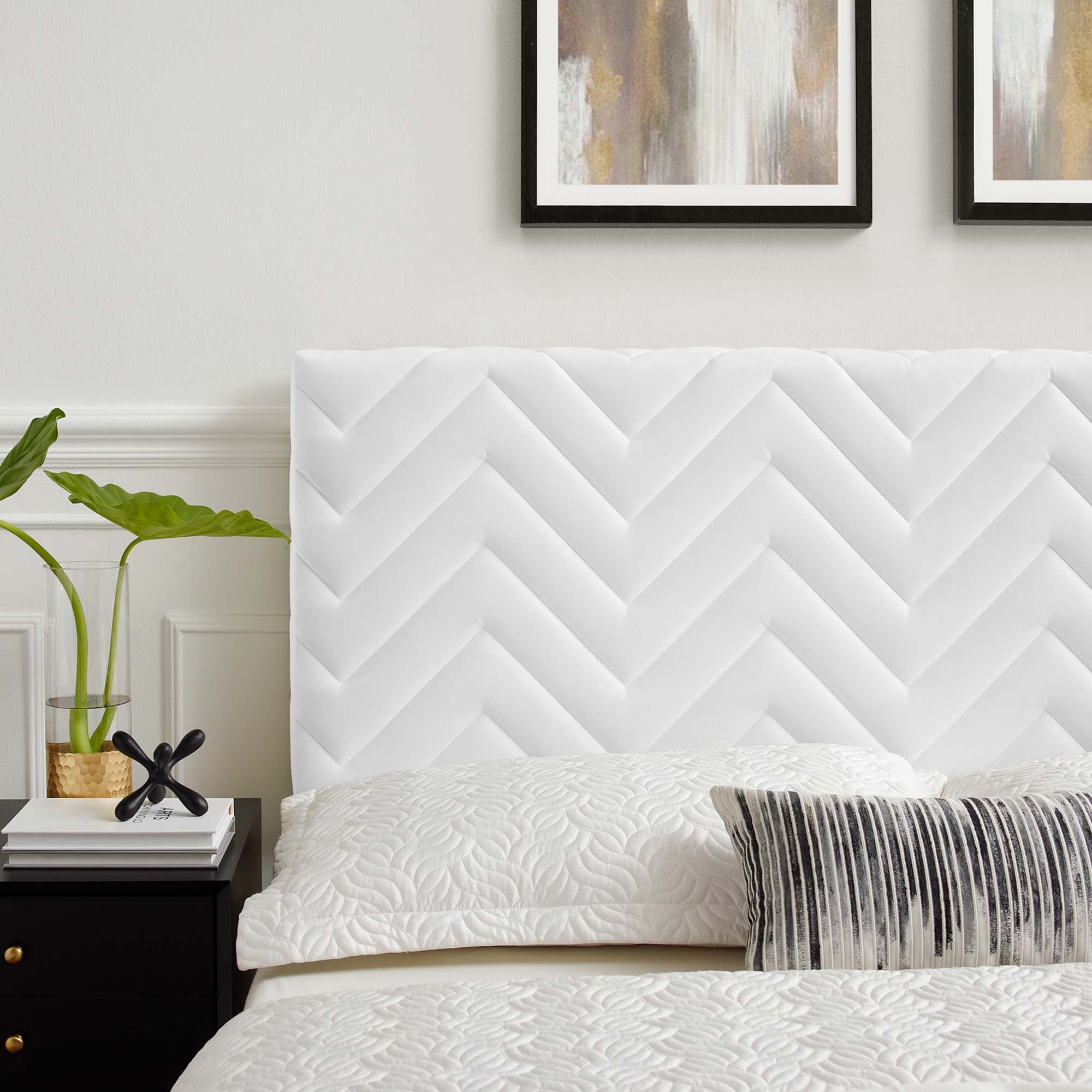 Mercy Chevron Tufted Performance Velvet Headboard by Modway