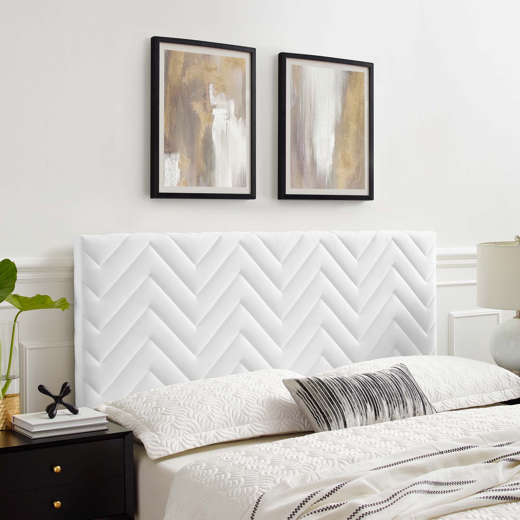 Mercy Chevron Tufted Performance Velvet Headboard by Modway