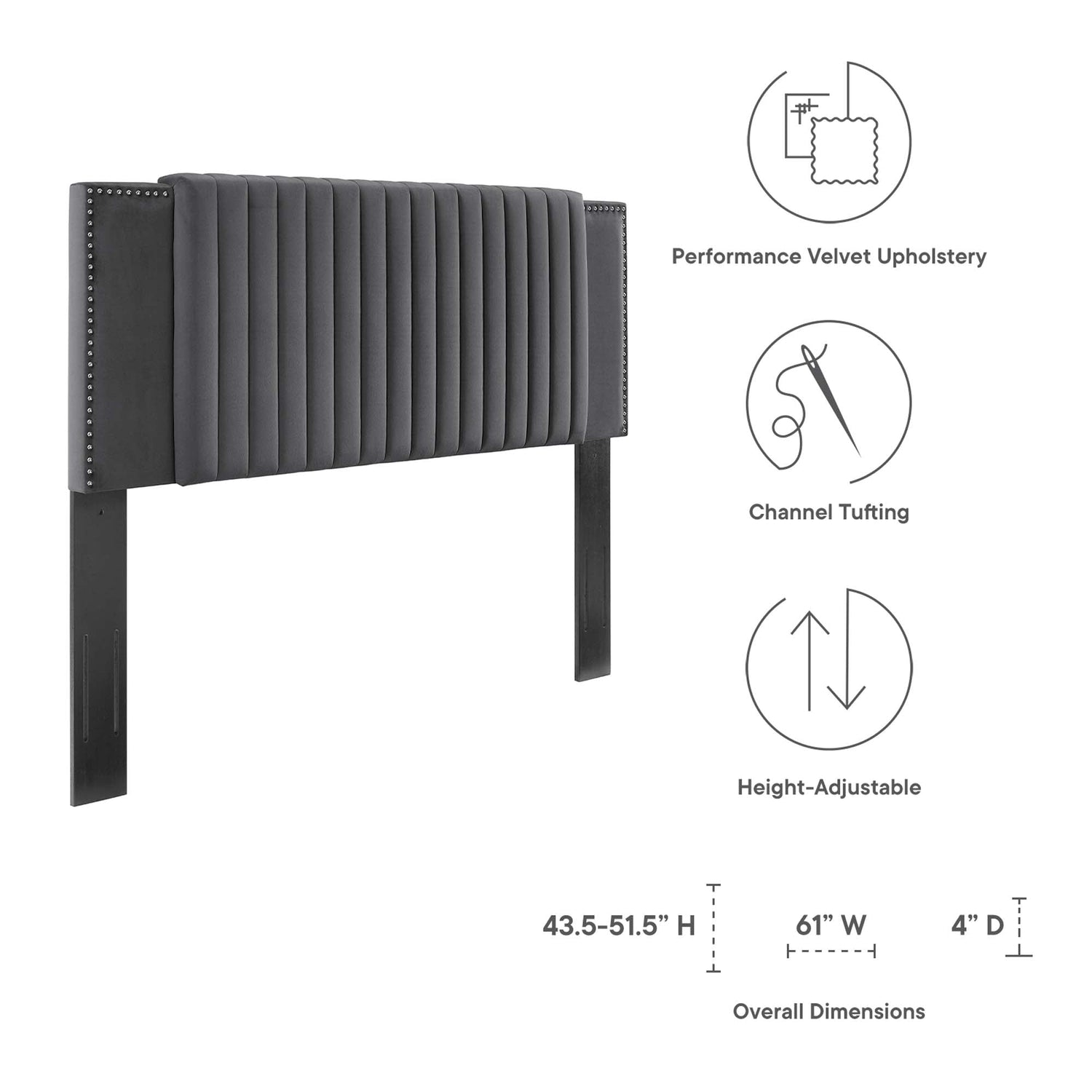 Felicity Channel Tufted Performance Velvet Headboard by Modway