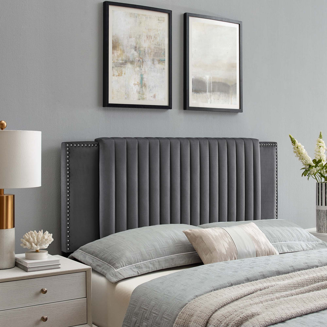 Felicity Channel Tufted Performance Velvet Headboard by Modway