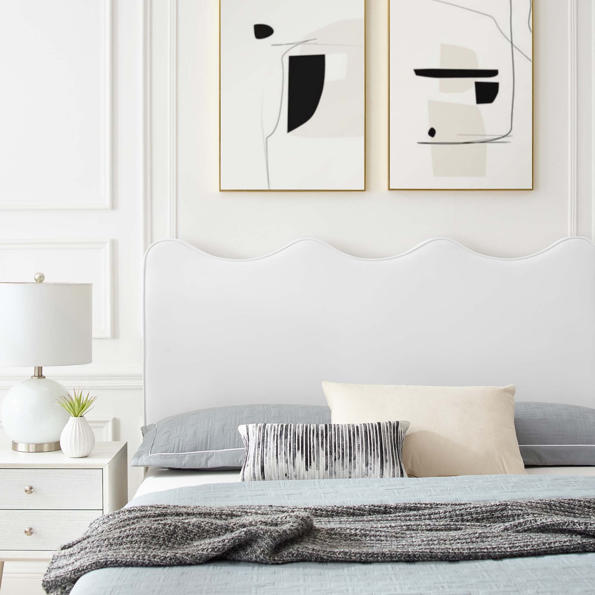 Current Performance Velvet Platform Bed With Gold Metal Legs by Modway