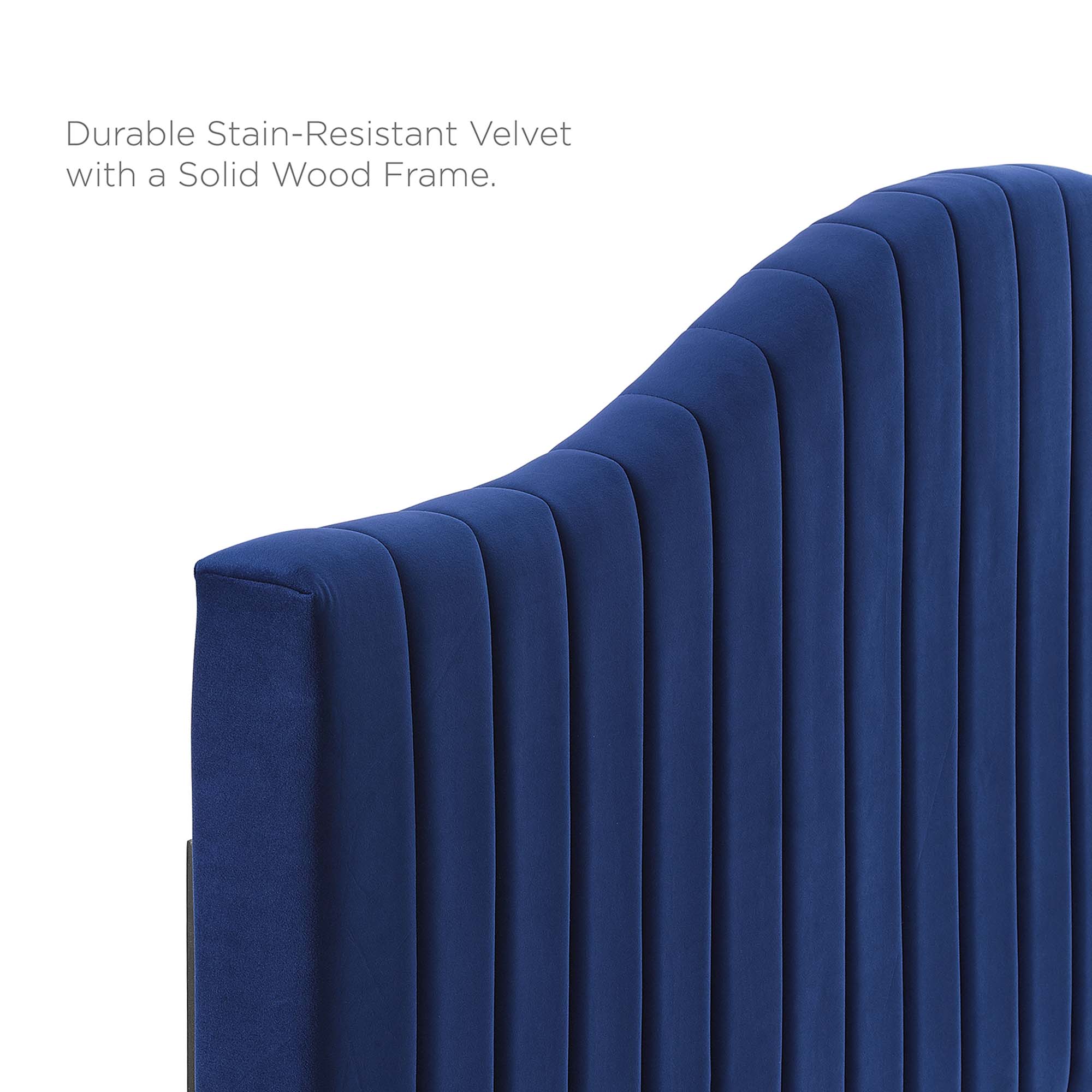 Juniper Channel Tufted Performance Velvet Platform Bed With Gold Metal Legs by Modway