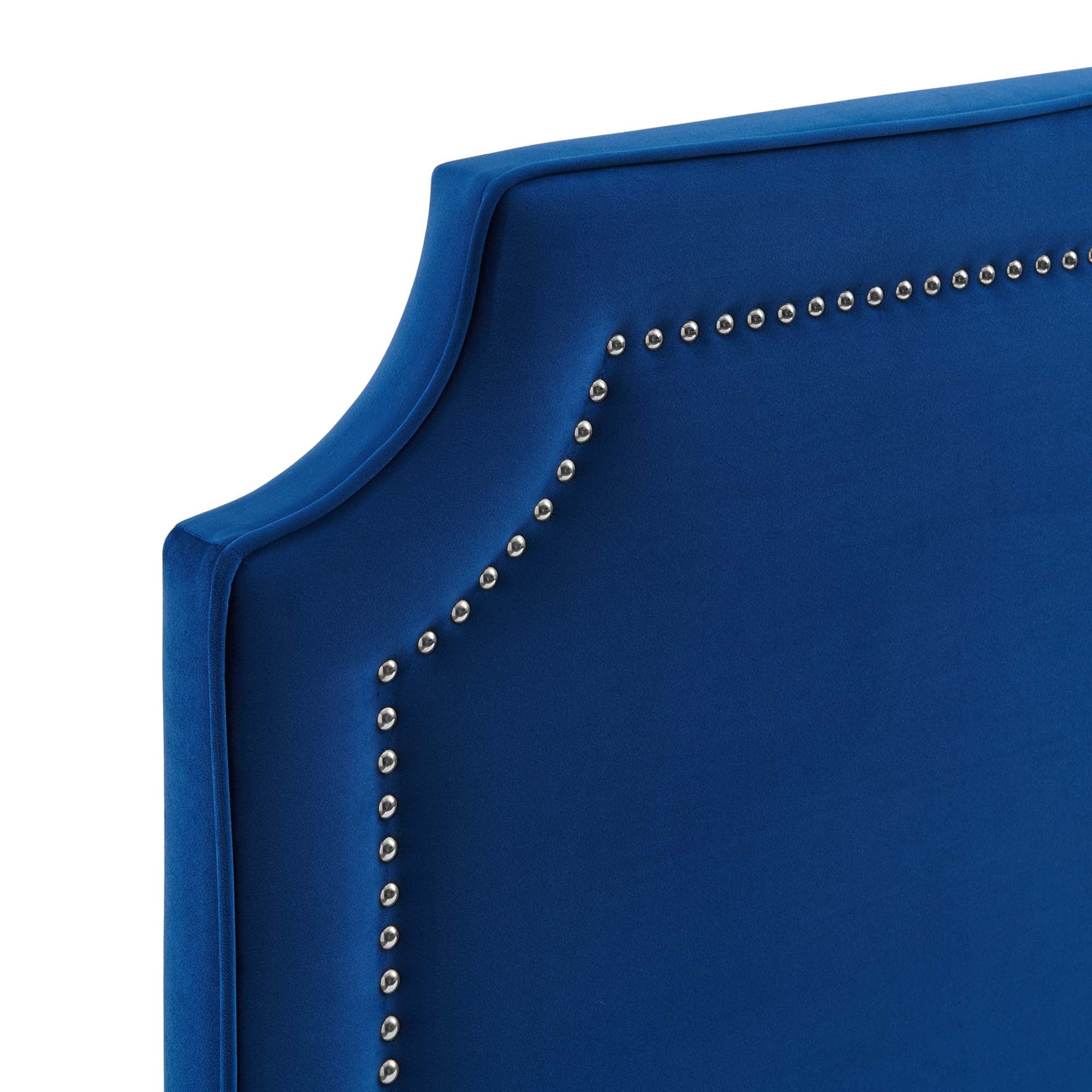 Novi Performance Velvet Bed With Gold Metal Legs by Modway