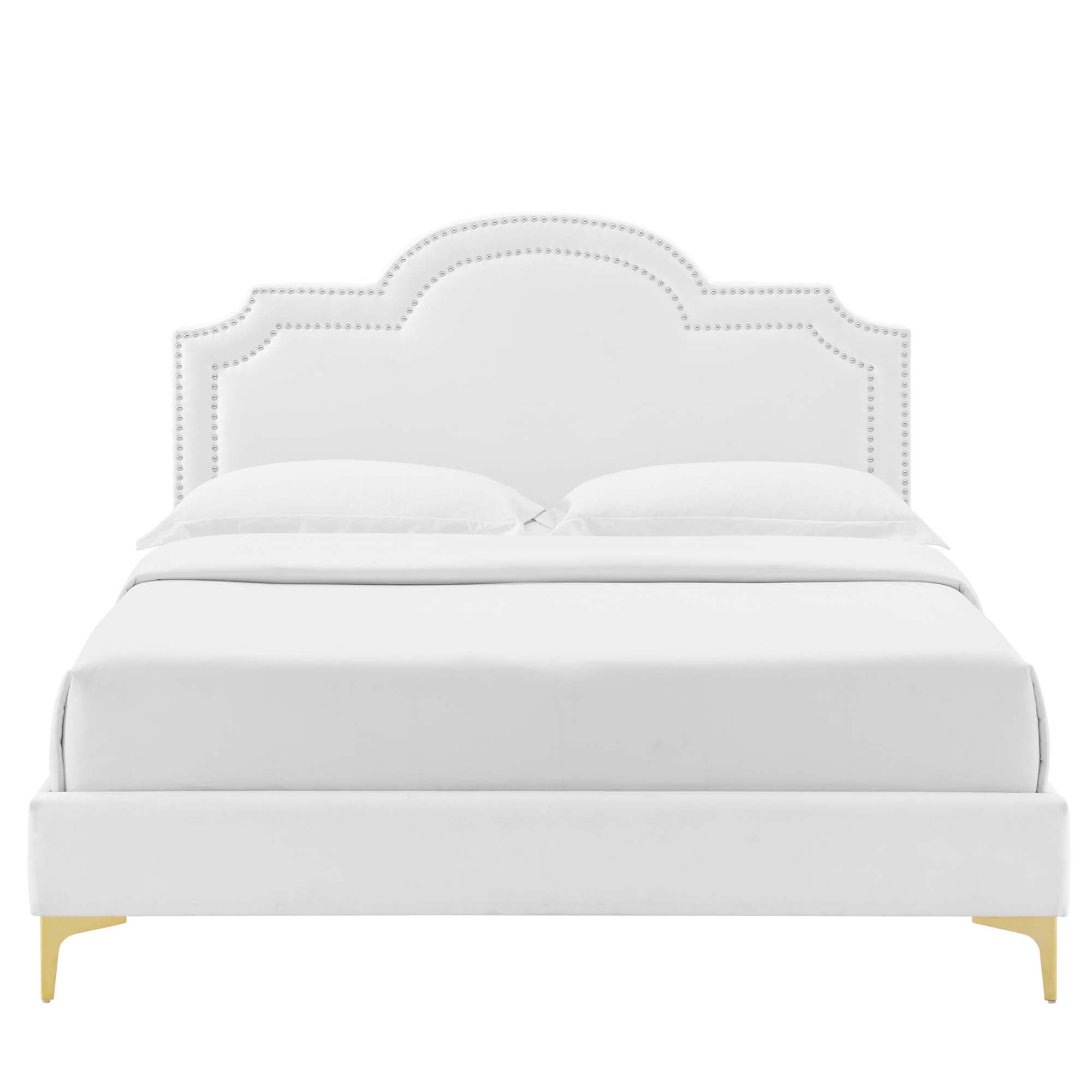 Aviana Performance Velvet Bed With Gold Legs by Modway