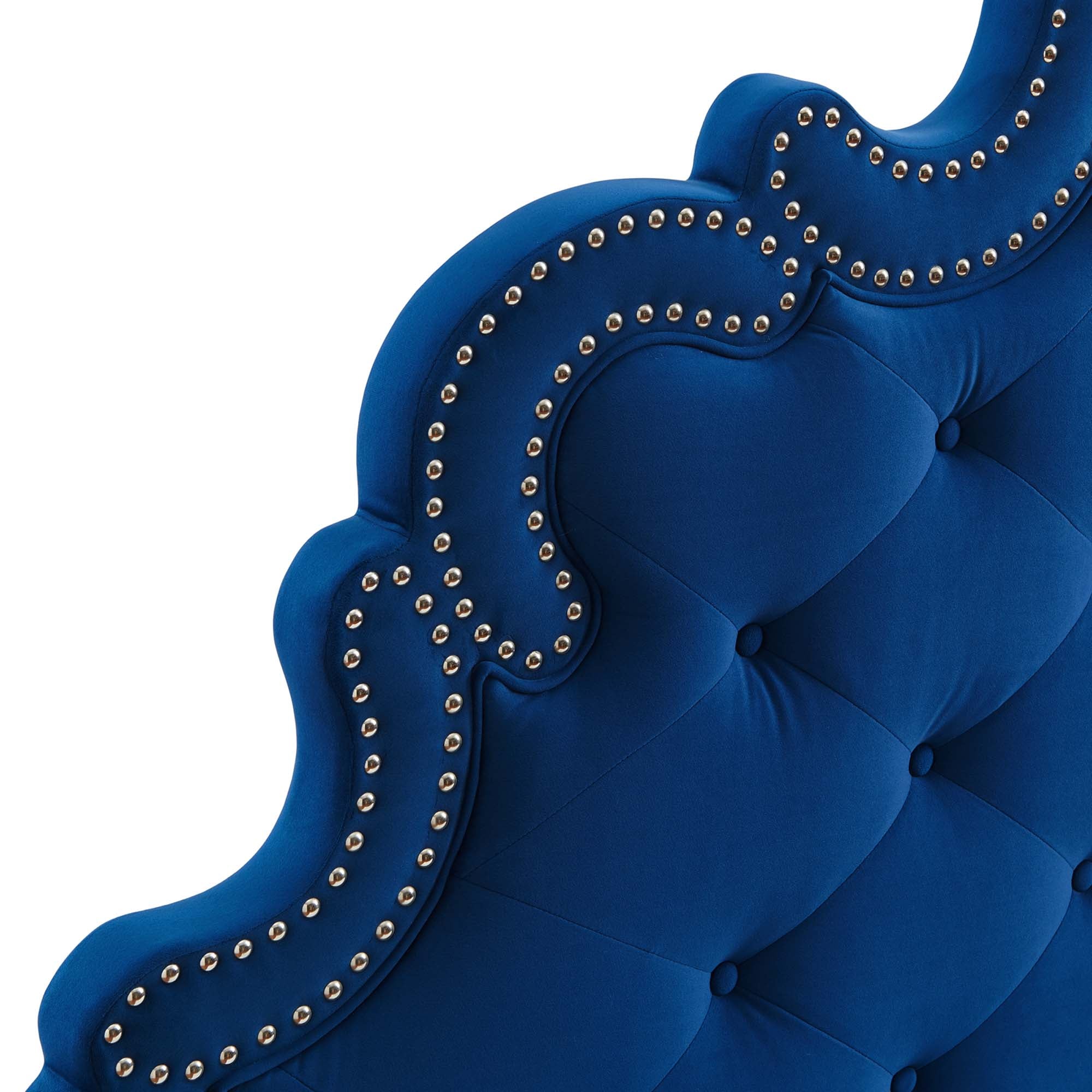 Sasha Button-Tufted Performance Velvet Bed With Black Wood Legs by Modway