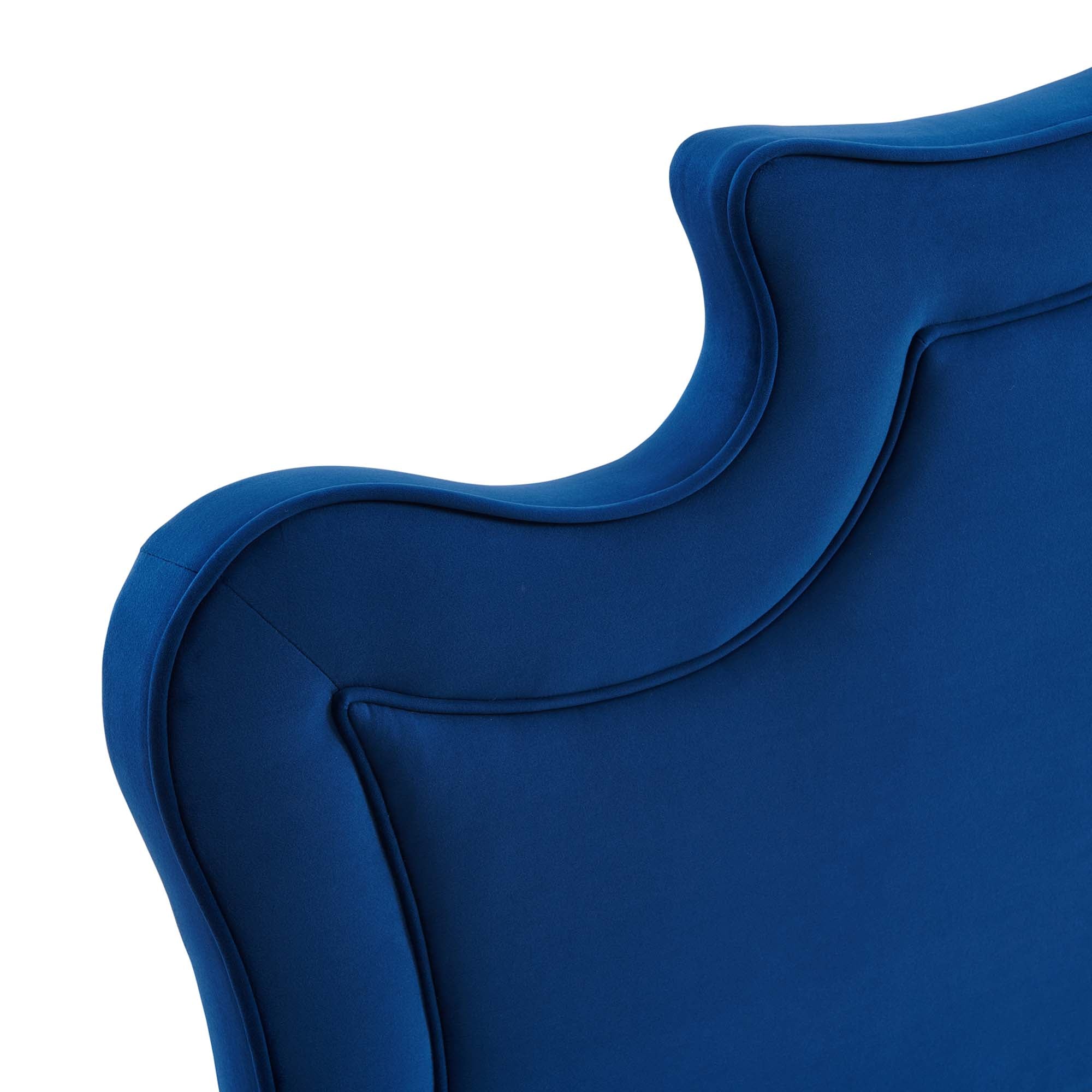 Neena Performance Velvet Bed With Black Wood Legs by Modway