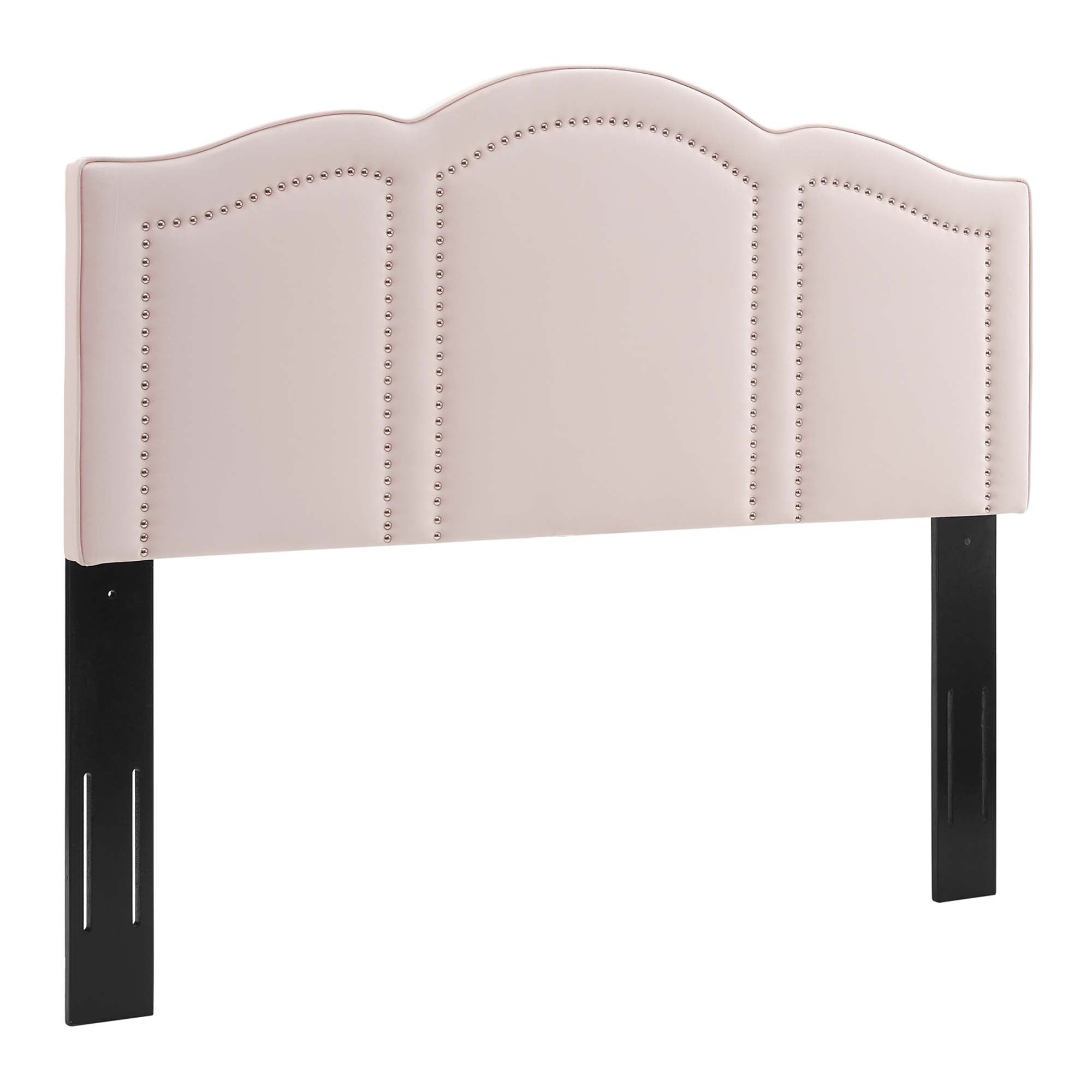 Emerson Performance Velvet Platform Bed With Black Wood Legs by Modway